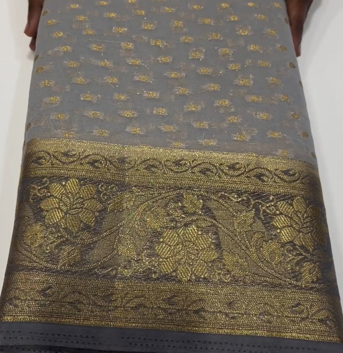 GEORGETTE BANARASI  SAREES - IHA 18502