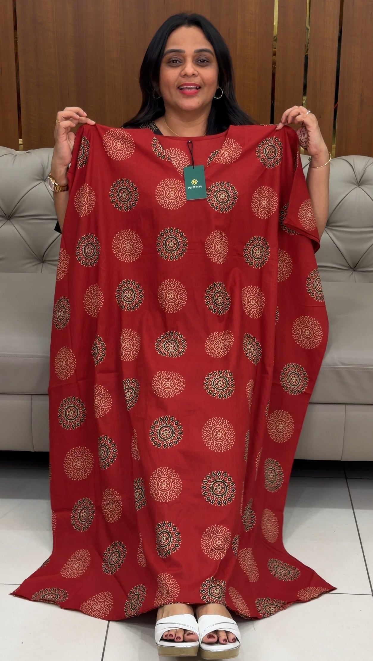 PRINTED SHORT KAFTAN TOPS - IHA 30673