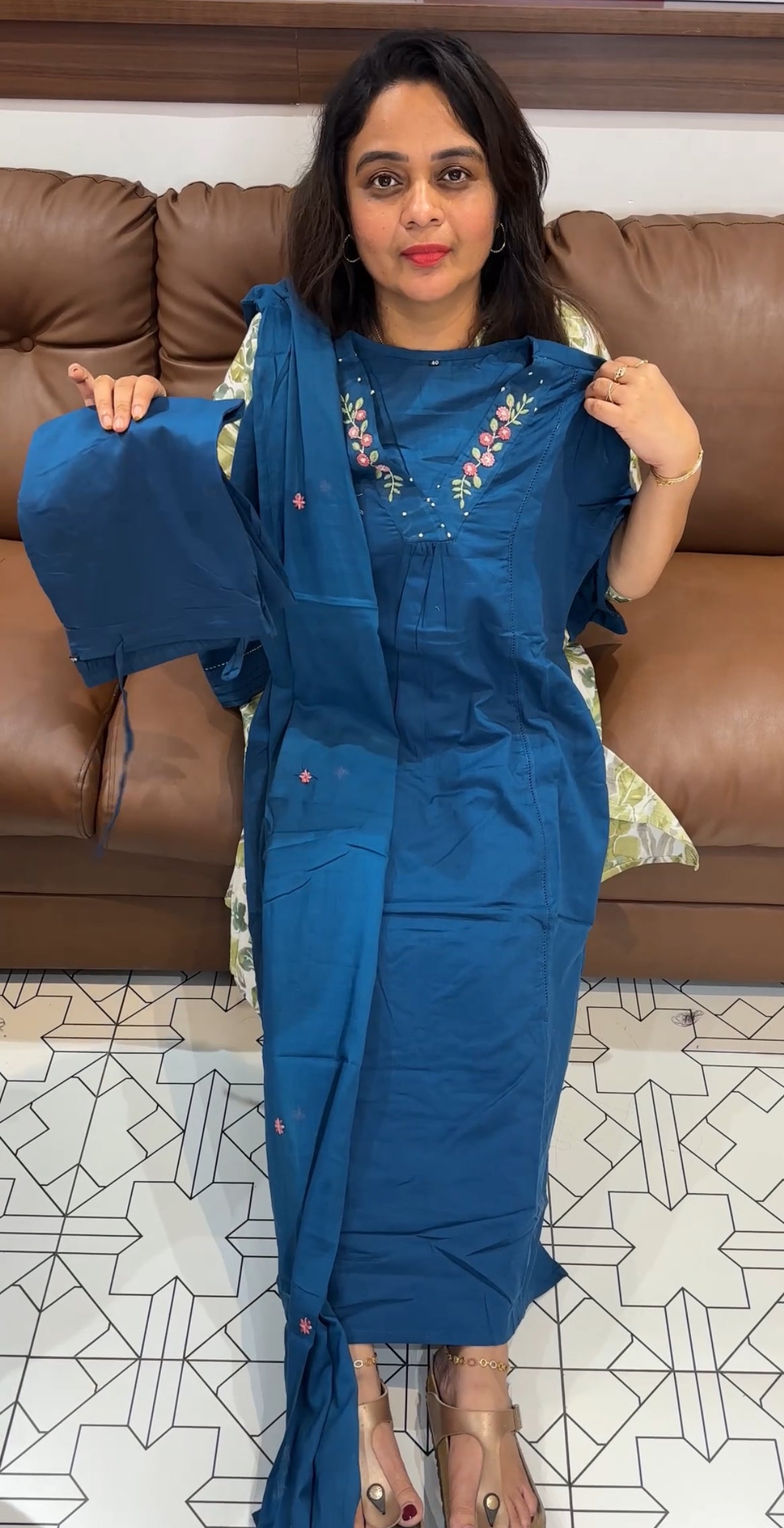 MUL COTTON TOP,BOTTOM AND DUPATTA - IHA 26340