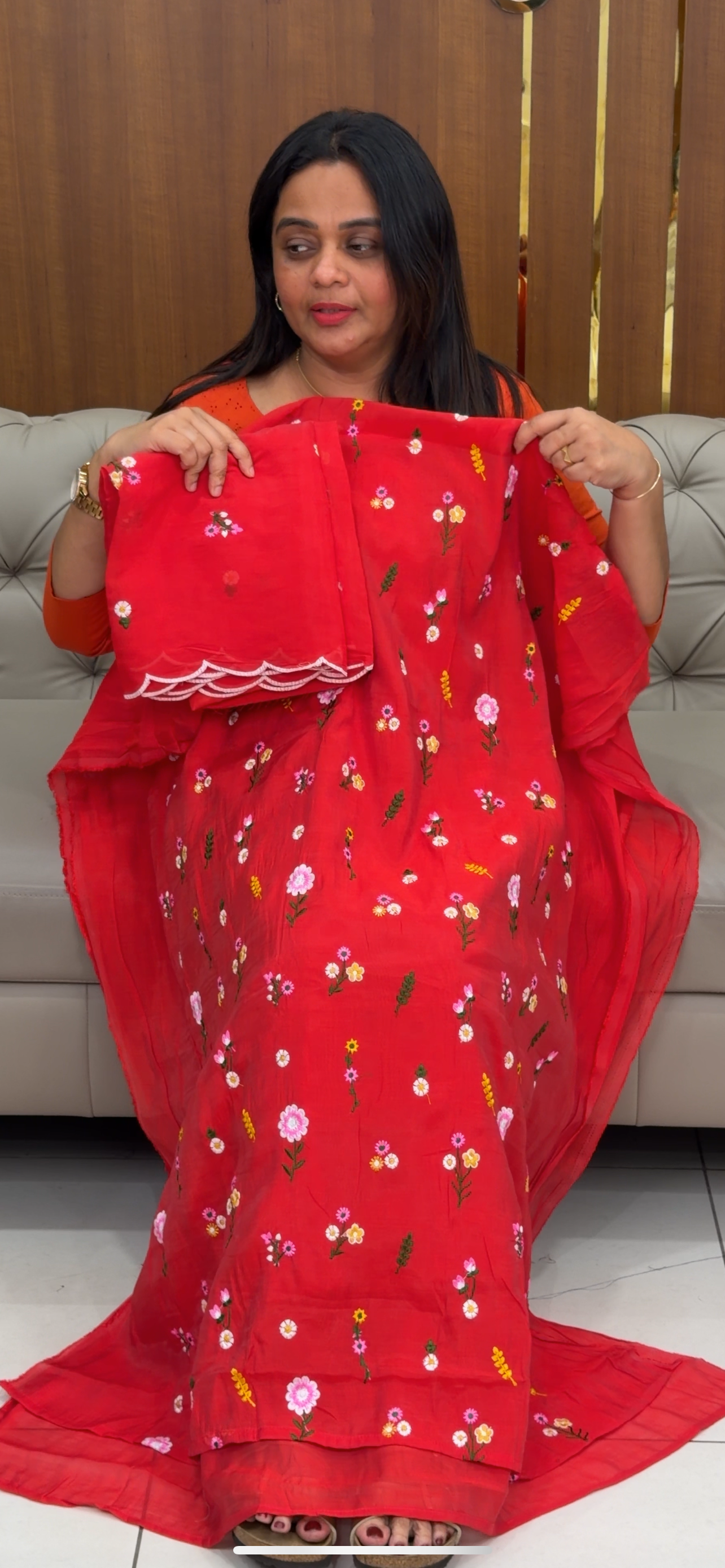 MALAI CHANDERI UNSTITCHED SALWAR SUITS - IHA 29966