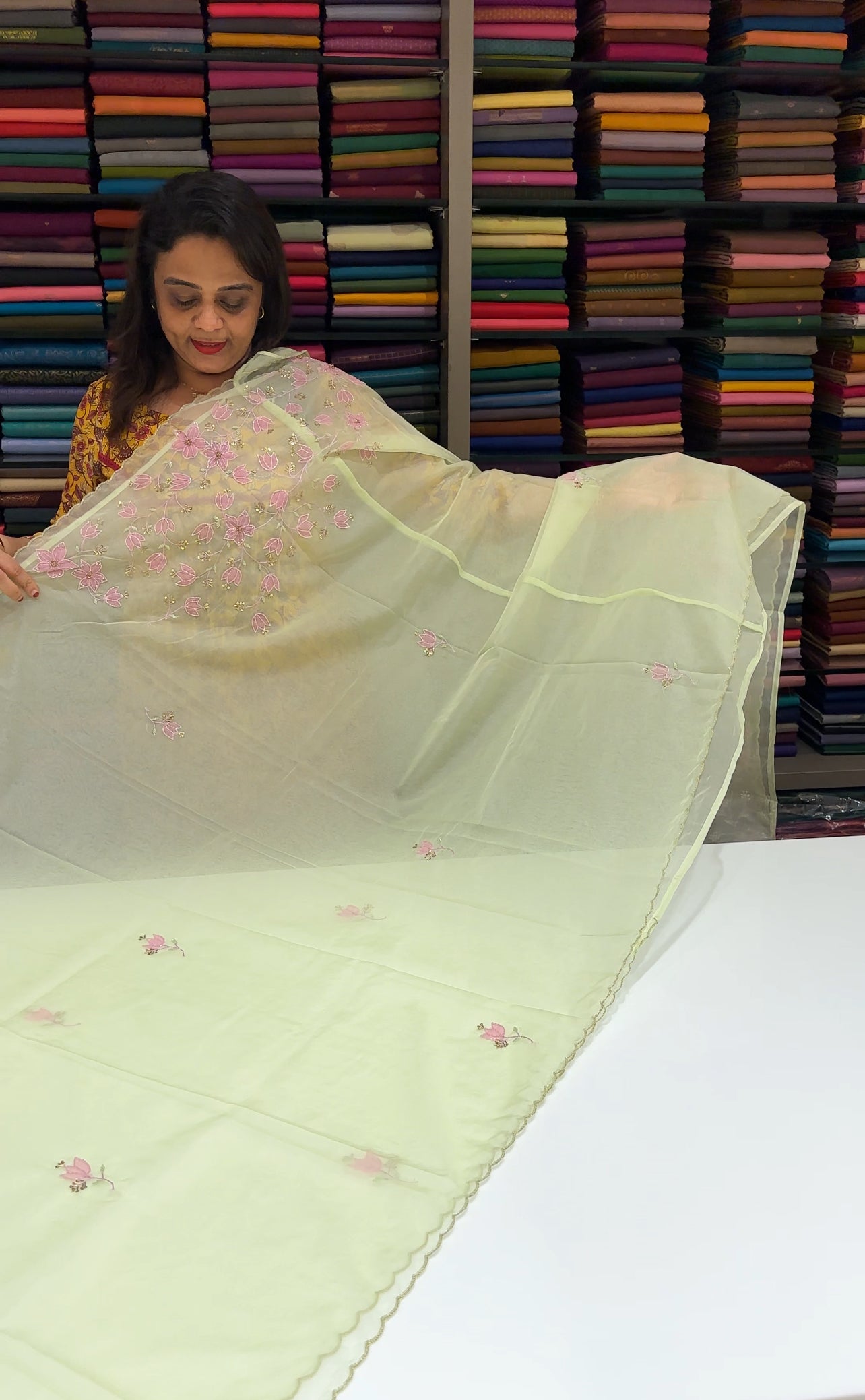 NYLON ORGANZA SAREES - IHA 24858
