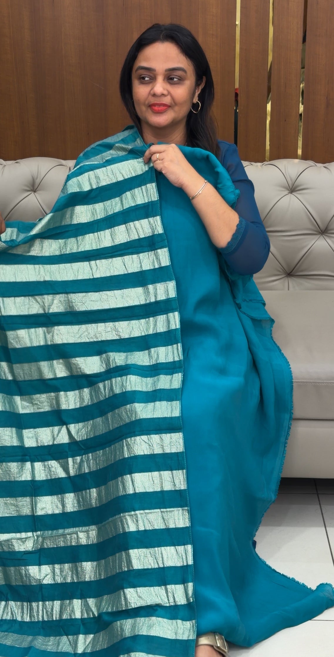 MUL CHANDERI UNSTITCHED SALWAR SUITS - IHA 30708