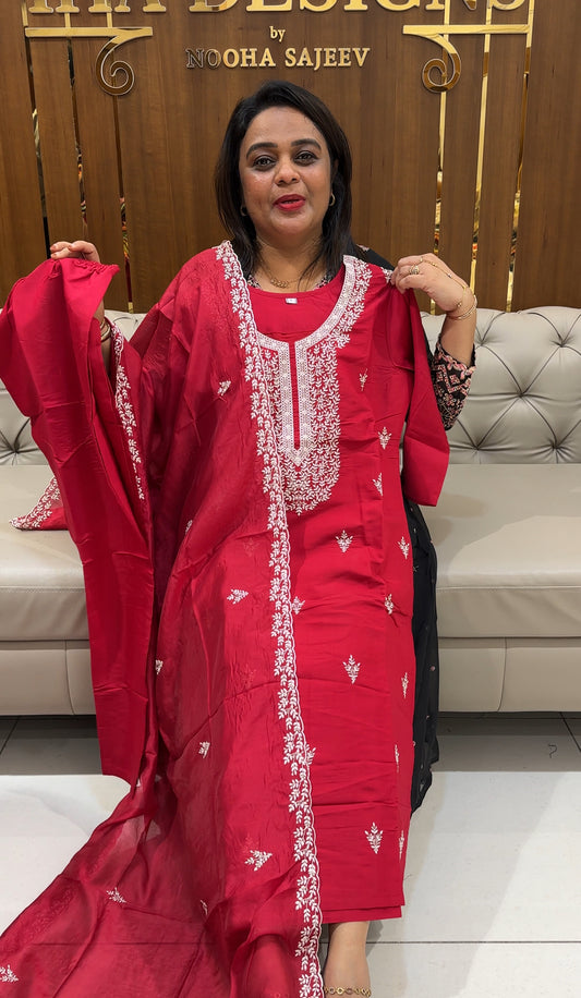 CHANDERI TOP, BOTTOM AND DUPATTA - IHA 25005