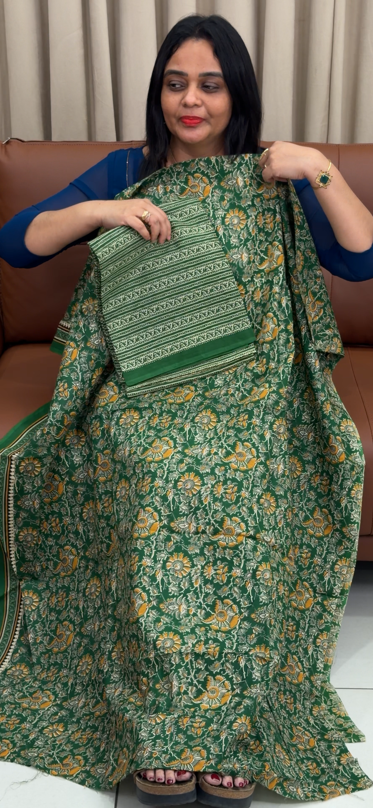 PRINTED COTTON UNSTITCHED SALWAR SUITS - IHA 33408