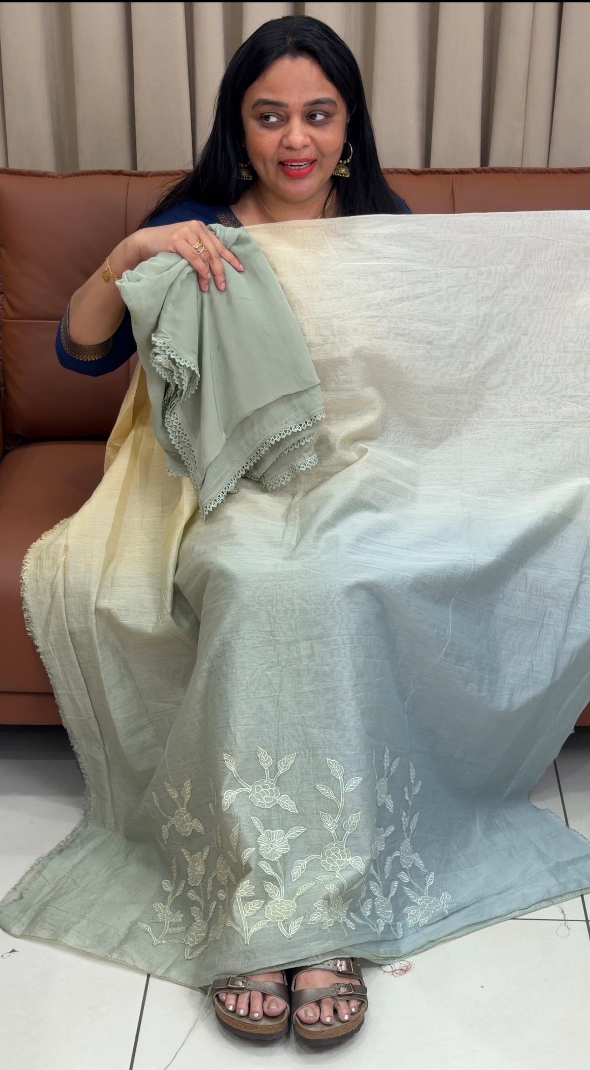MUL CHANDERI UNSTITCHED SALWAR SUITS - IHA 35778