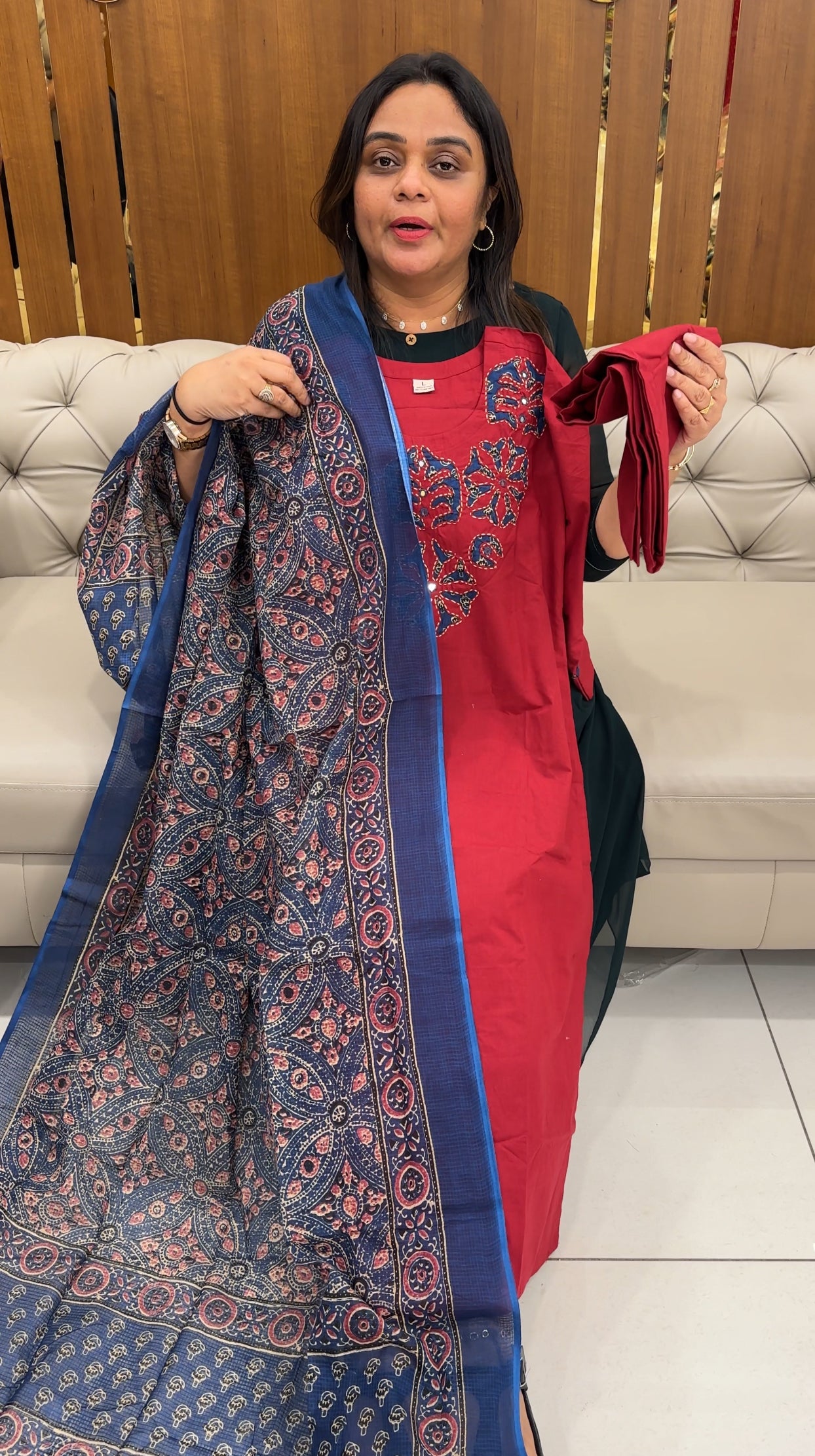 COTTON TOP, BOTTOM AND DUPATTA - IHA 28298