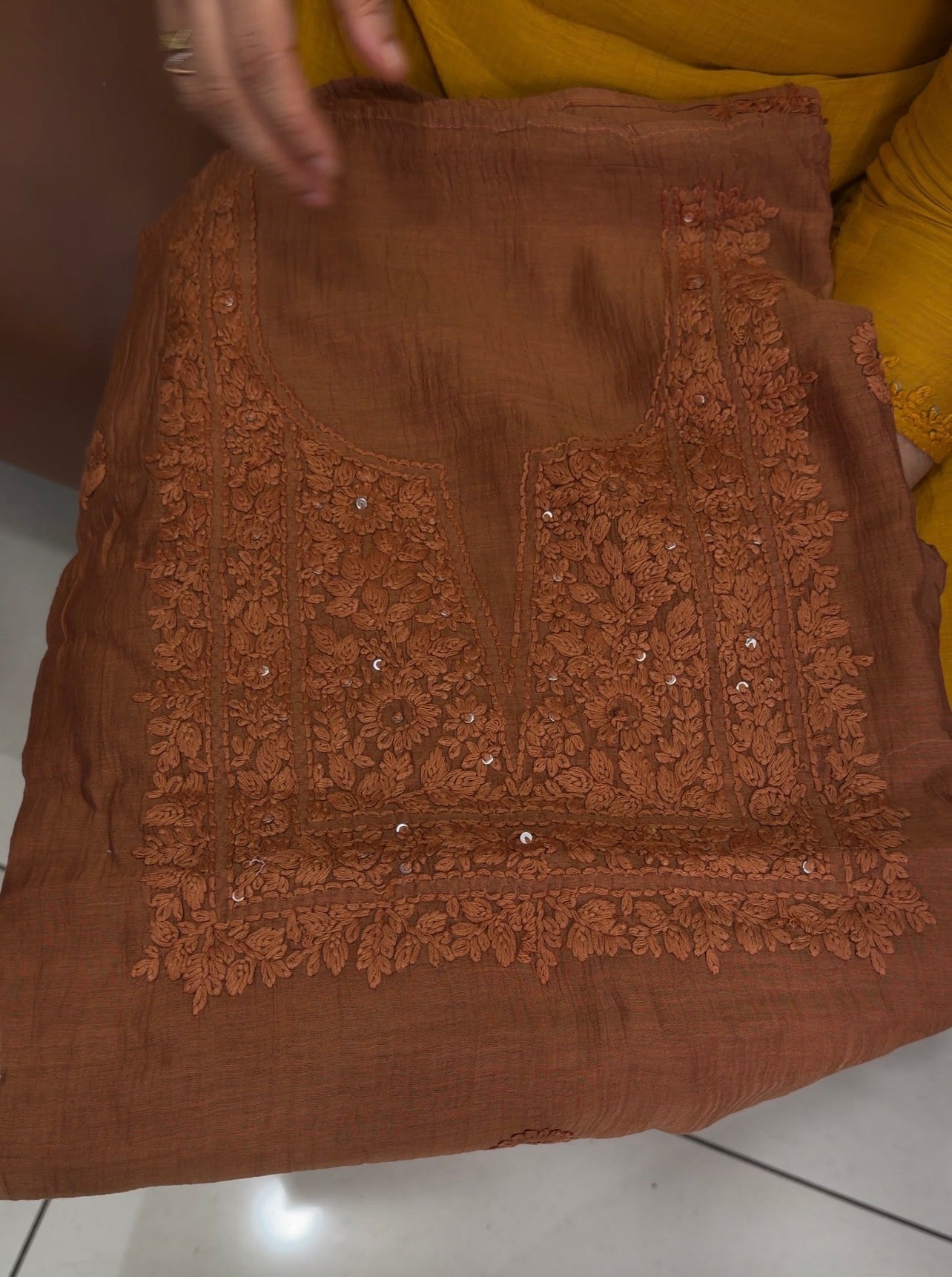 LUCKNOWI CHIKANKARI UNSTITCHED SALWAR SUITS - IHA 34724