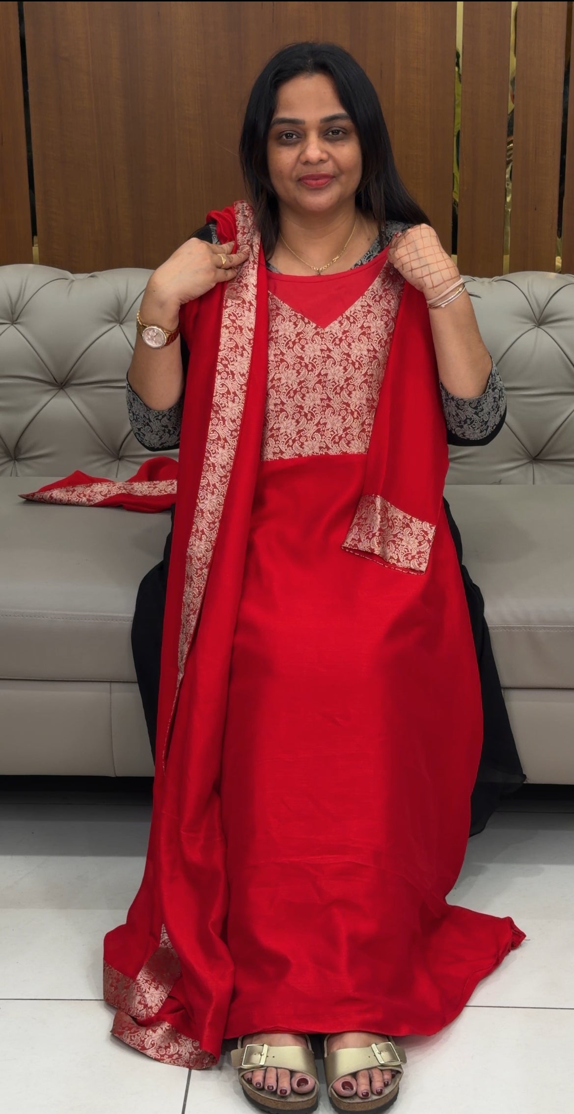 IHA'S IN-HOUSE SEMI RAW SILK TOP ONLY - IHA 32127