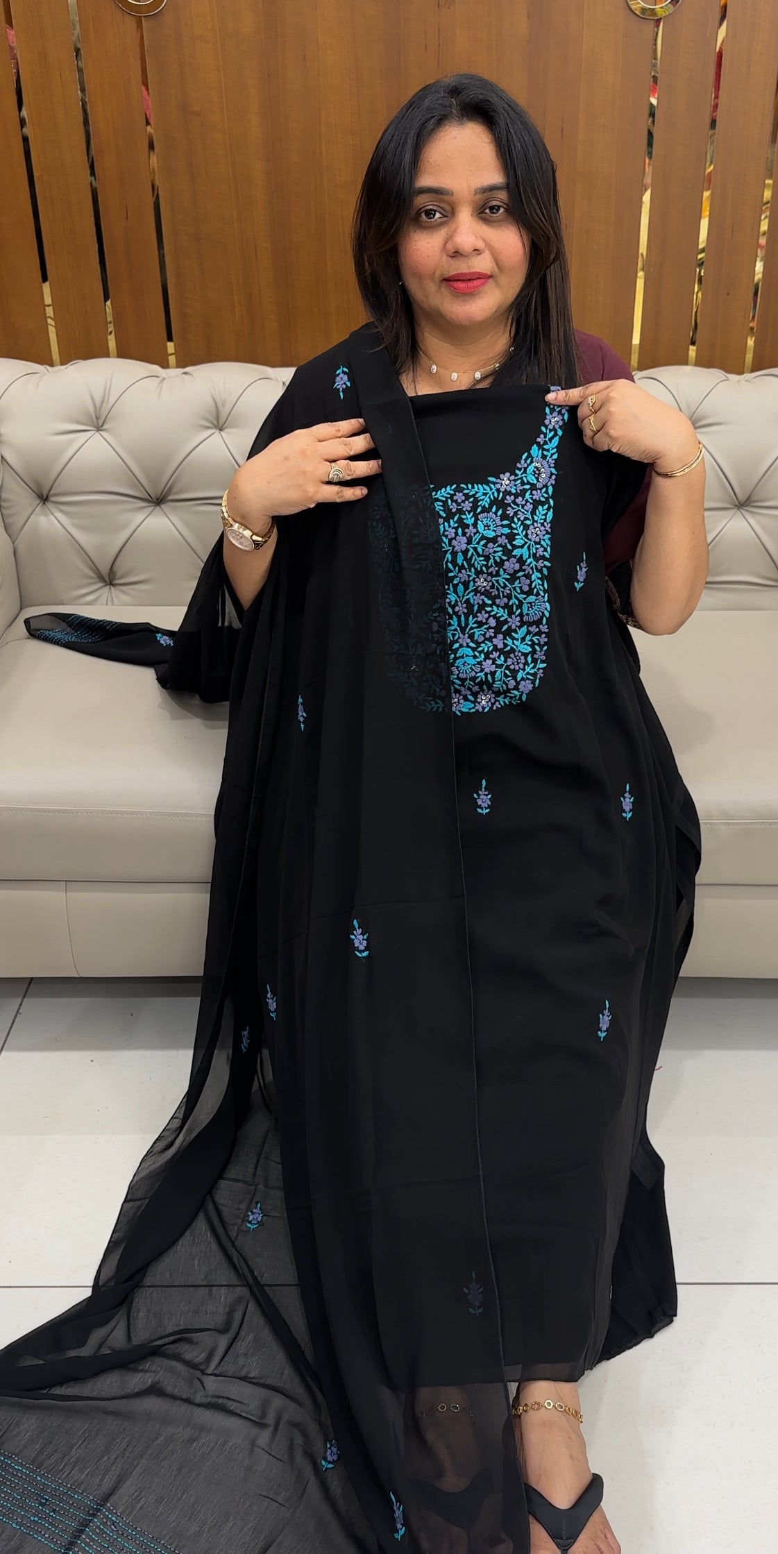 FORWARD FAUX GEORGETTE UNSTITCHED SALWARSUITS - IHA 31280