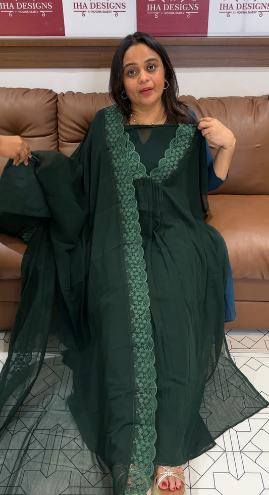 FAUX GEORGETTE UNSTITCHED SALWAR SUITS - IHA 27214