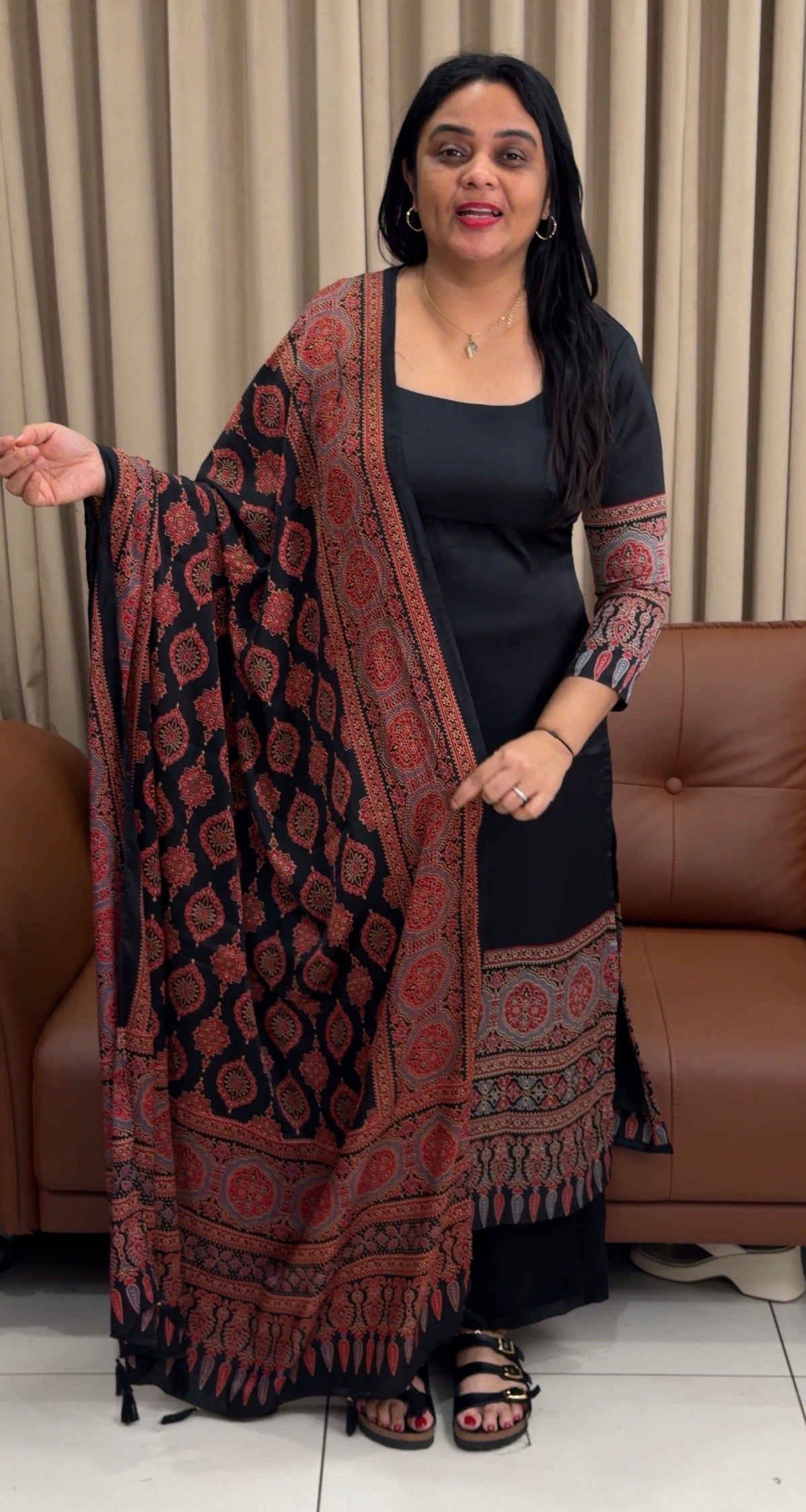 FORWARD AJRAKH PRINTED UNSTITCHED SALWAR SUITS - IHA 34225