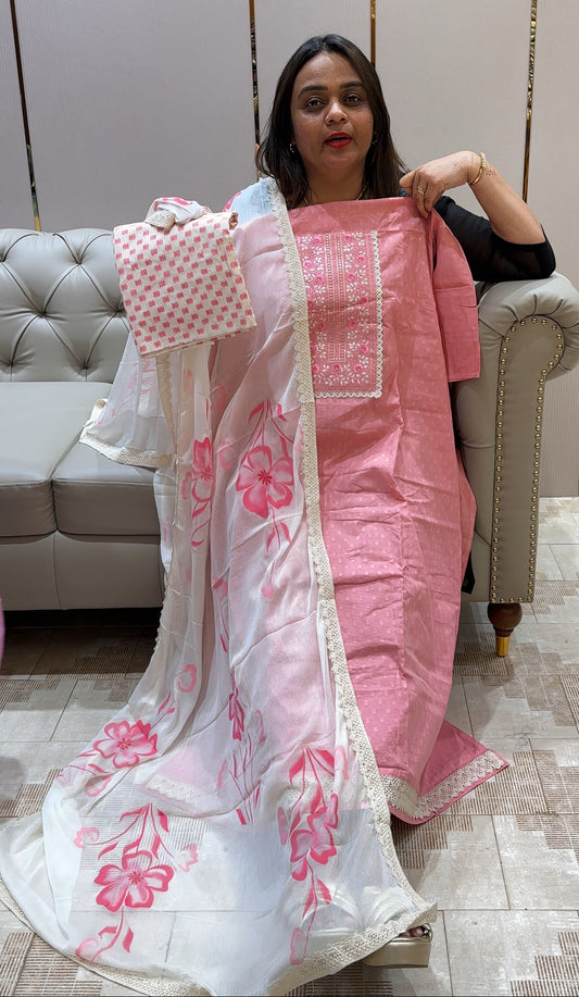 COTTON UNSTITCHED SALWAR SUITS - IHA 22361