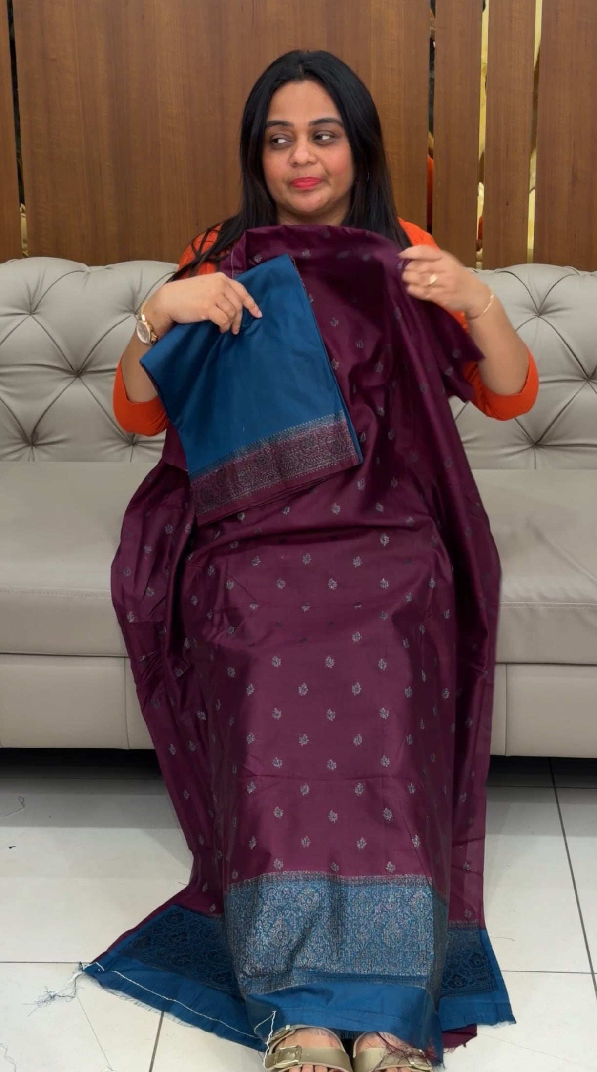 BANARASI TUSSUR UNSTITCHED SALWAR SUITS  - IHA 29625