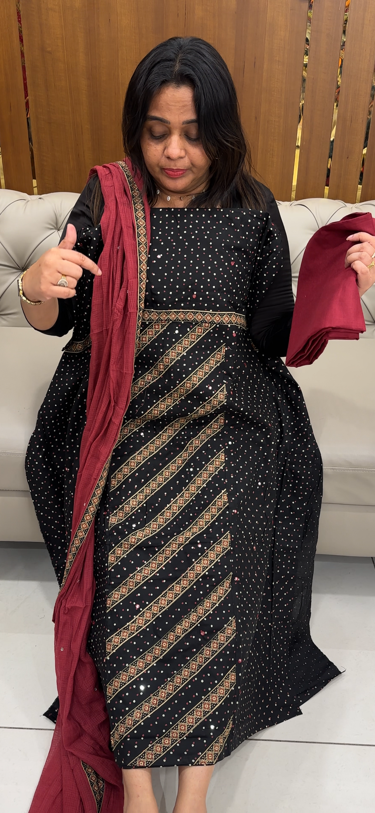 PRINTED COTTON UNSTITCHED SALWAR SUITS - IHA 28611