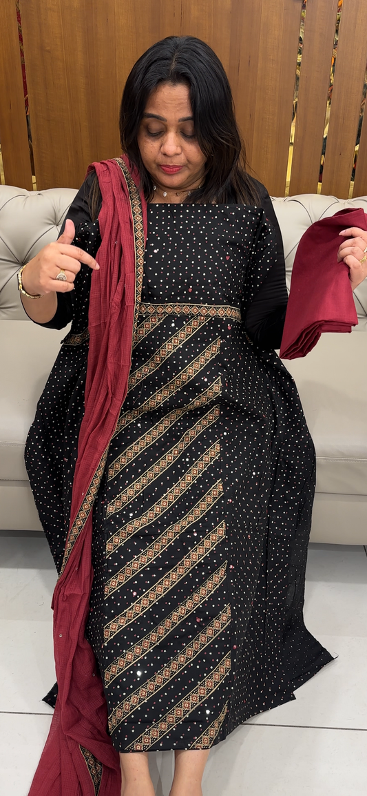 PRINTED COTTON UNSTITCHED SALWAR SUITS - IHA 28611