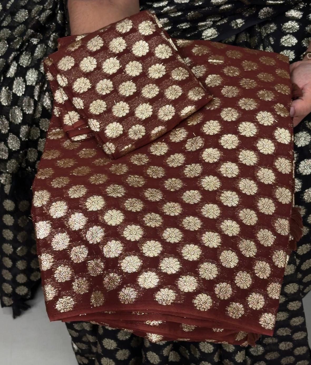 GEORGETTE BANARASI SAREES - IHA  28948