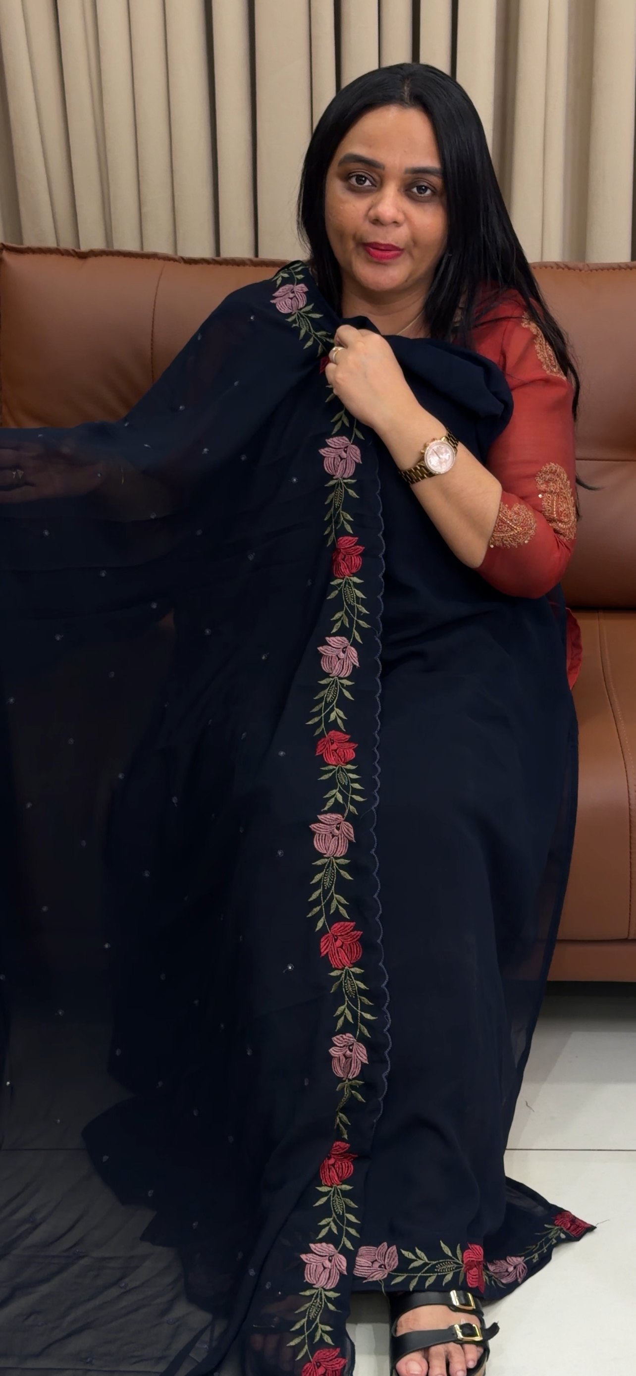 FAUX GEORGETTE UNSTITCHED SALWAR SUITS - IHA 34684