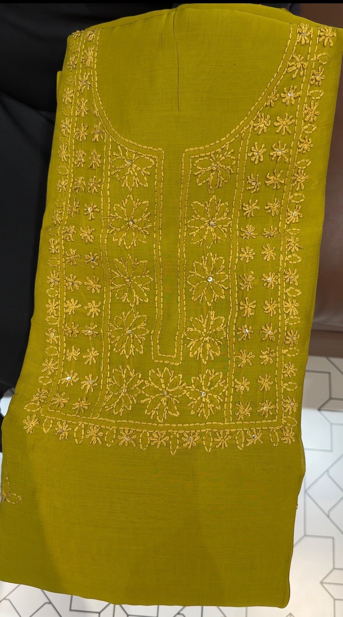 LUCKNOWI CHIKANKARI UNSTITCHED SALWAR SUITS - IHA 35992