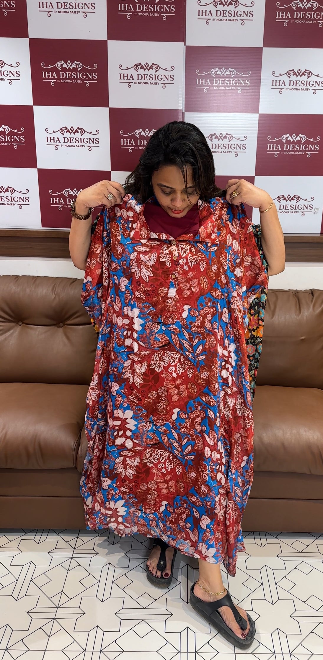 IHA'S IN-HOUSE PLATINUM CHIFFON KAFTAN TOPS - IHA 25470