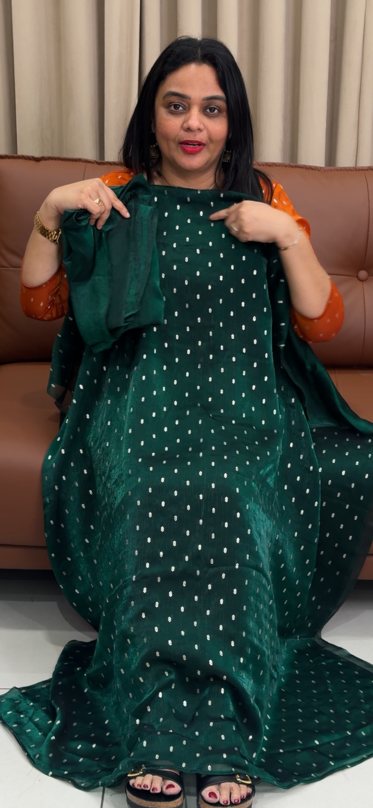 CRUSHED SILK UNSTITCHED SLAWRA SUITS - IHA 33989
