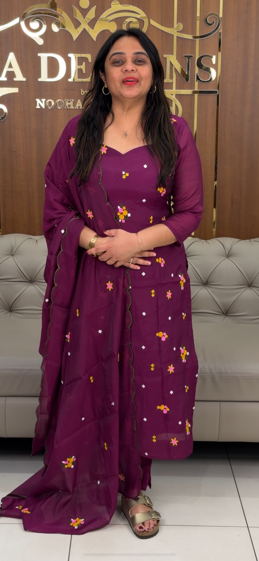 MUL CHANDERI UNSTITCHED SALWAR SUITS - IHA 29734