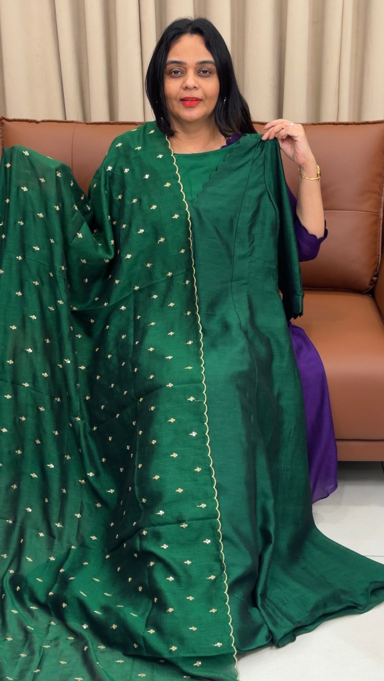 IHA'S IN-HOUSE SEMI RAW SILK SLITTED TOP AND DUPATTA - IHA 33426