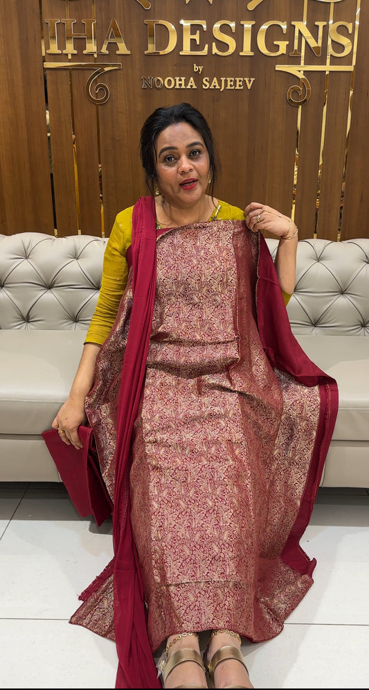 BANARASI UNSTITCHED SALWAR SUITS - IHA 24975