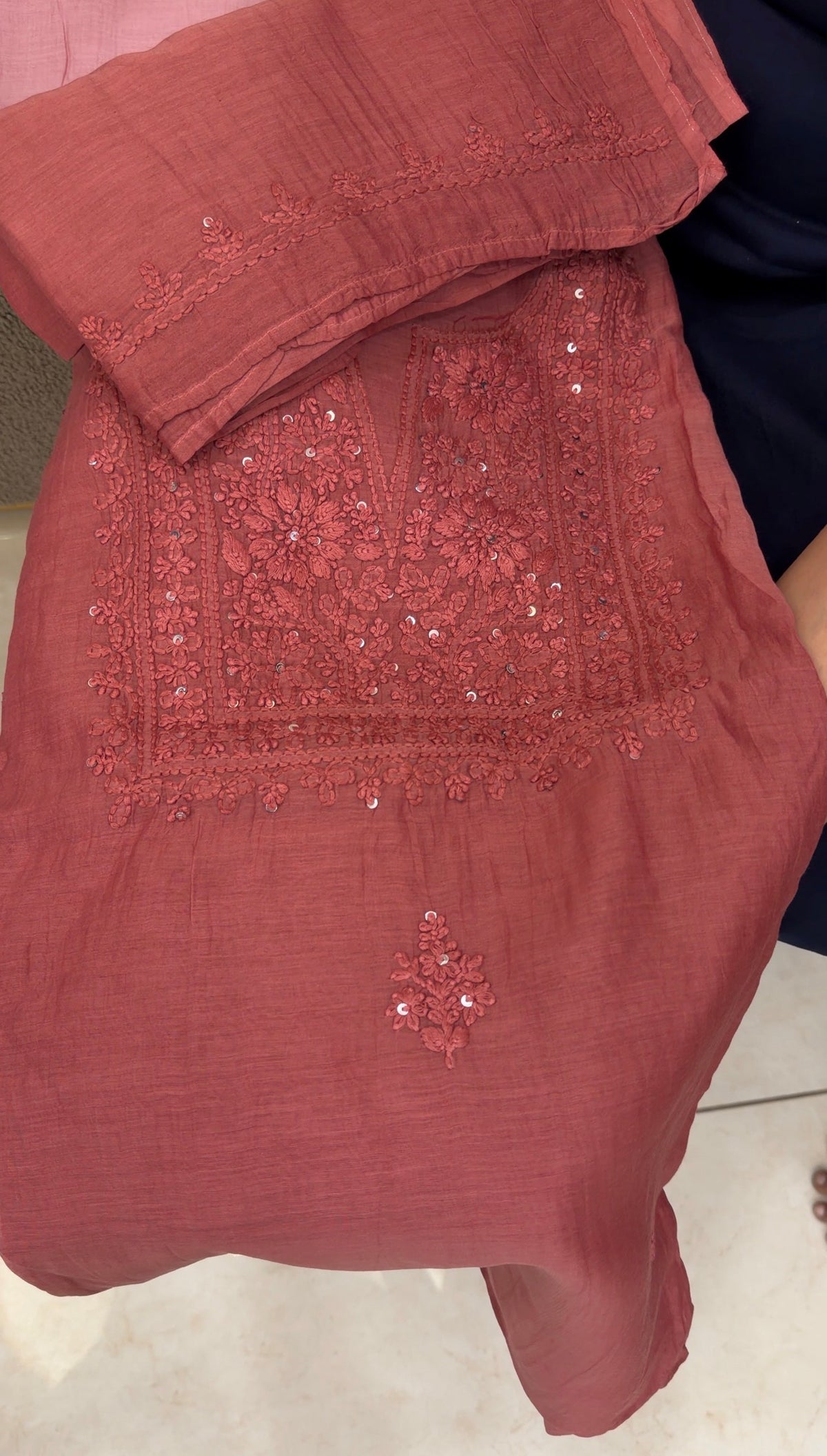 CHIKANKARI UNSTITCHED SALWAR SUIST - IHA 35864