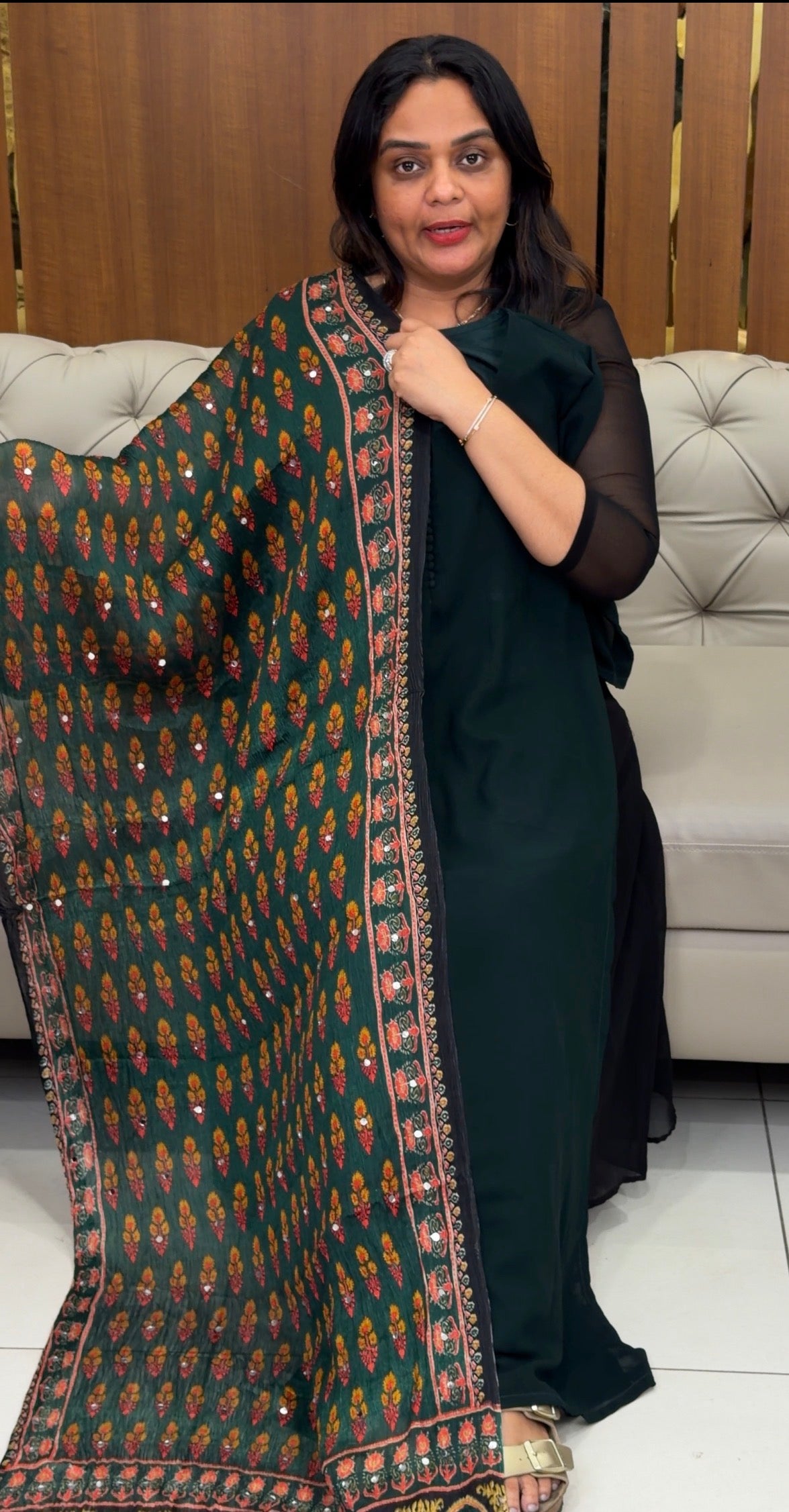 IHA'S IN-HOUSE GEORGETTE SLITTED TOPS - IHA 31075