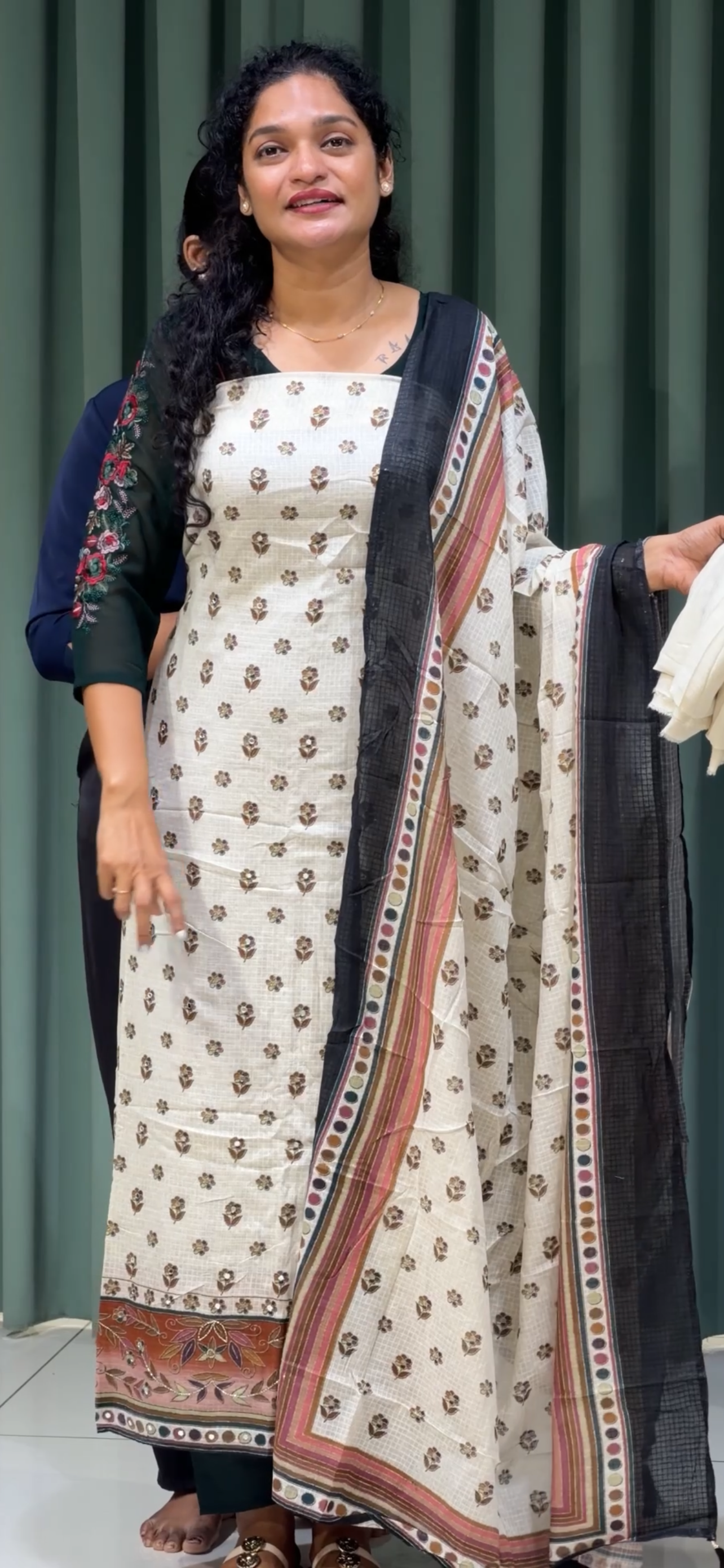 PRINTED MUL CHANDERI UNSTITCHED SALWAR SUITS - IHA 33185