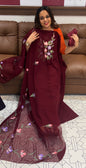 HAND PAINTED UNSTITCHED SALWAR SUITS - IHA 15786