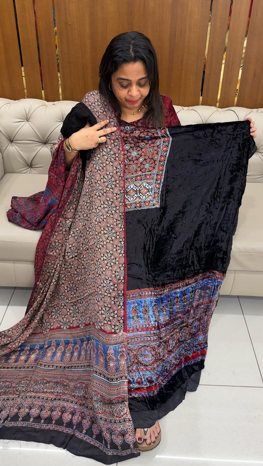 VELVET UNSTITCHED SALWAR SUITS - IHA 26382