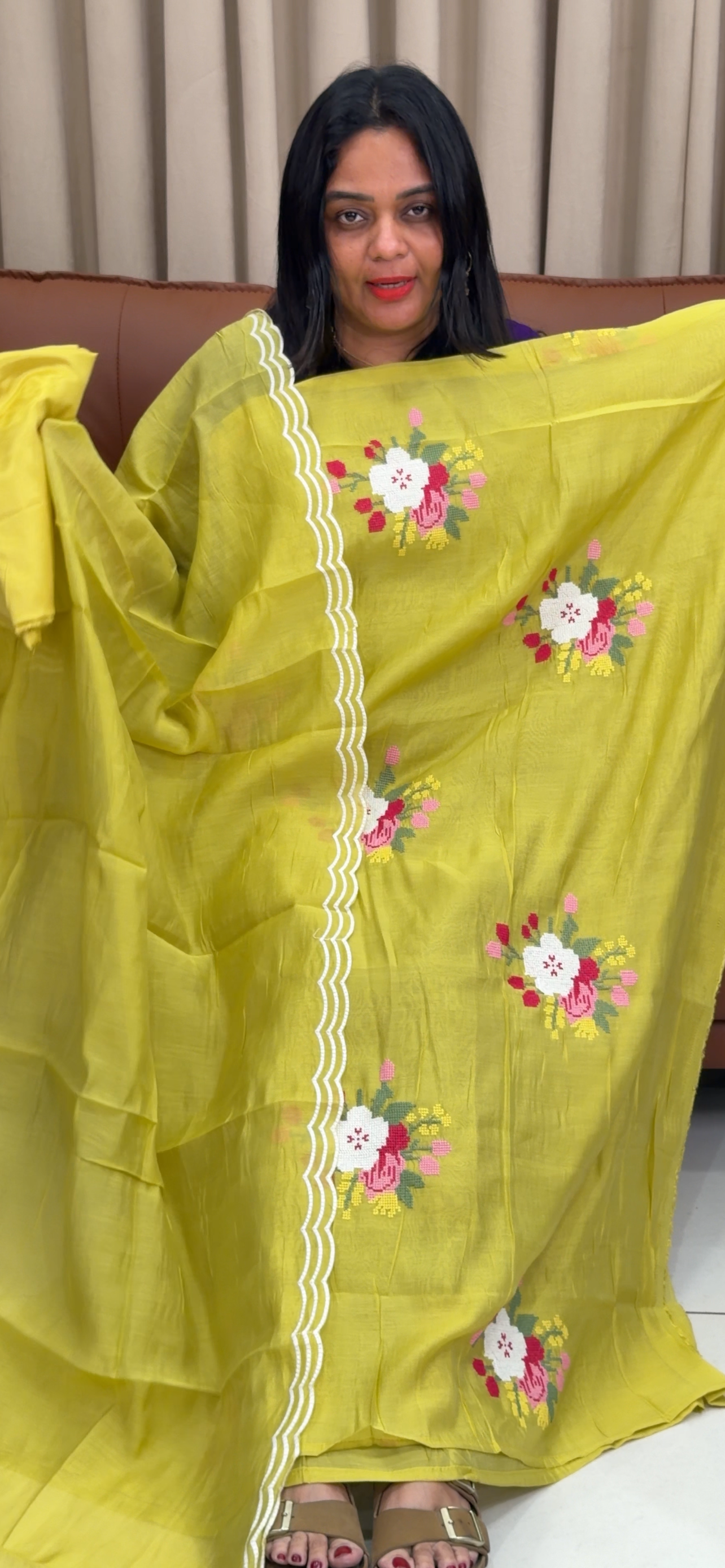 MALAI CHANDERI UNSTITCHED SALWAR SUITS - IHA 33679