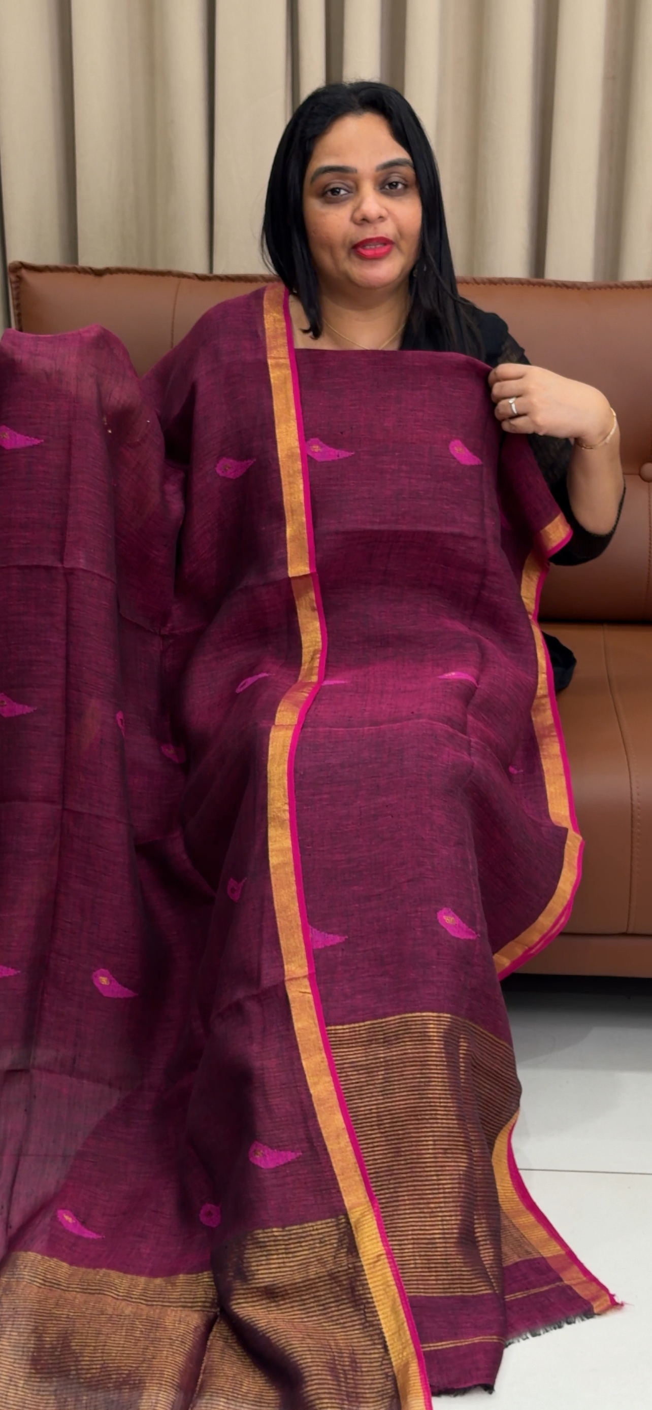 JAMDANI UNSTITCHED SALWRA SUITS  - IHA 34000