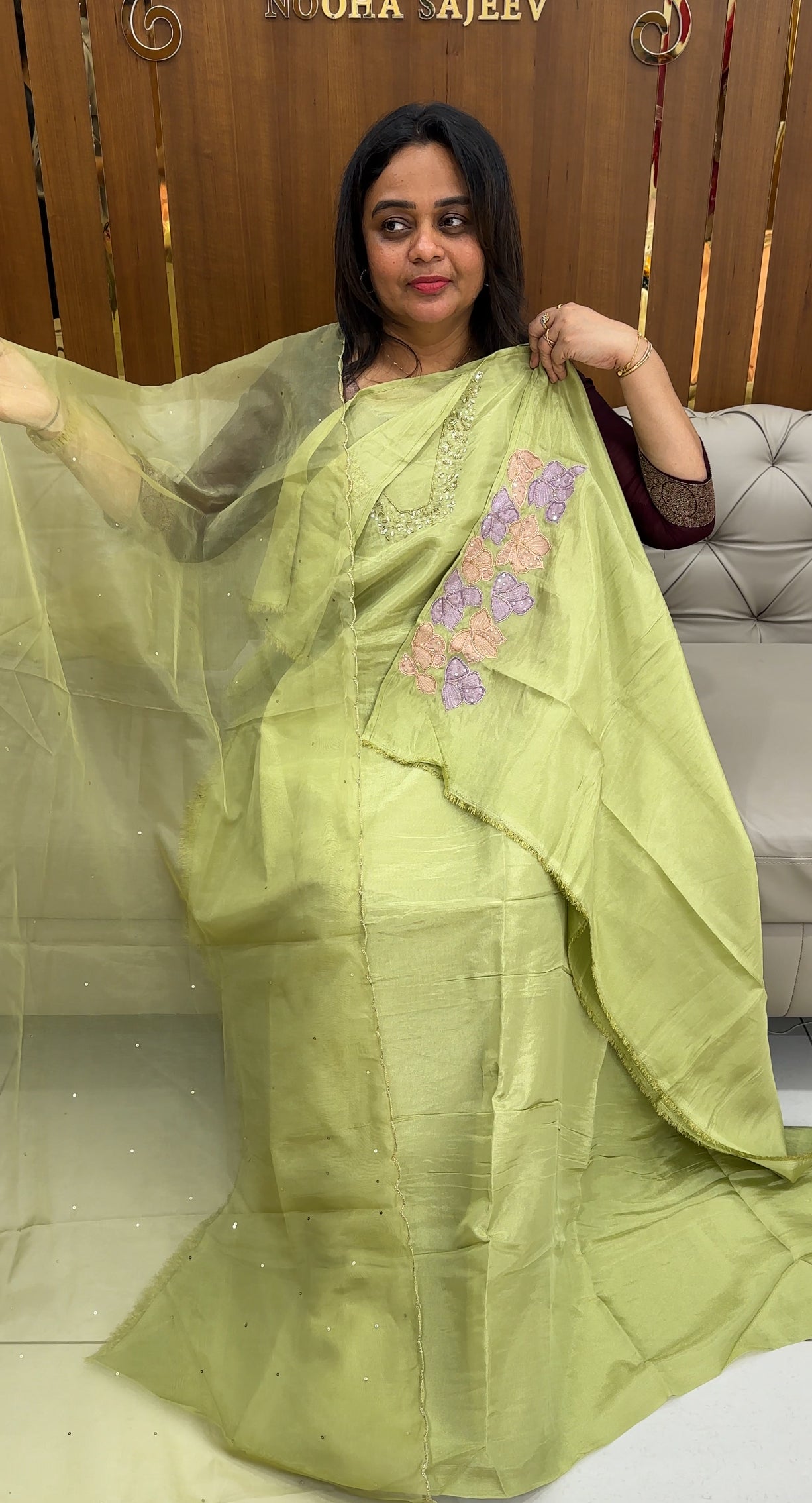 TISSUE UNSTITCHED SALWAR SUITS - IHA 26800