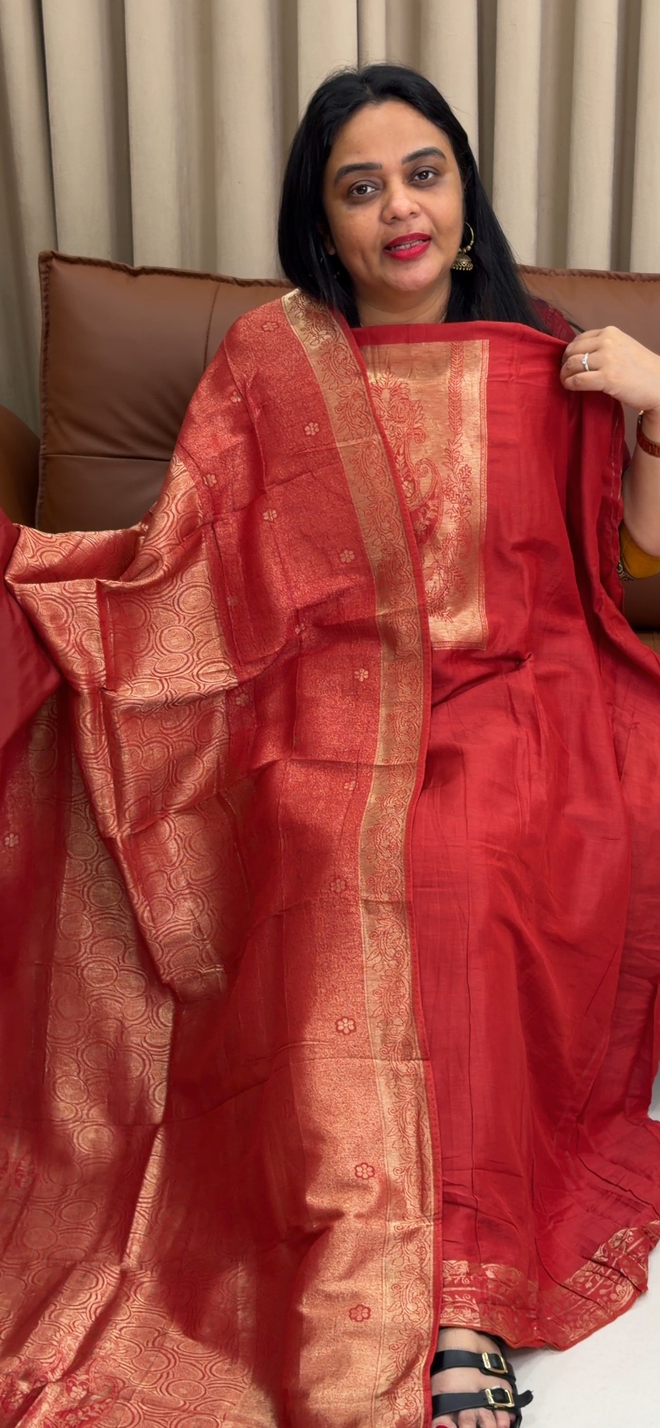 SEMI BANARASI UNSTITCHED SALWAR SUITS - IHA 34187