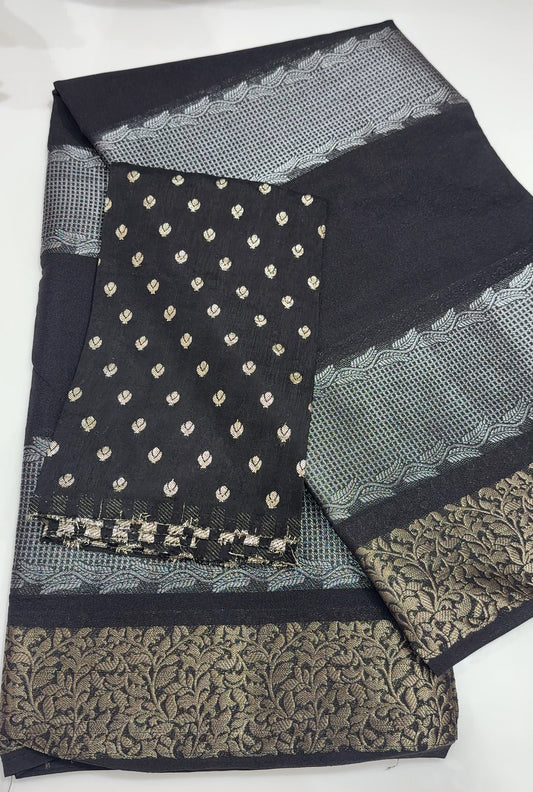 SEMI BANARASI SAREES - IHA 26373