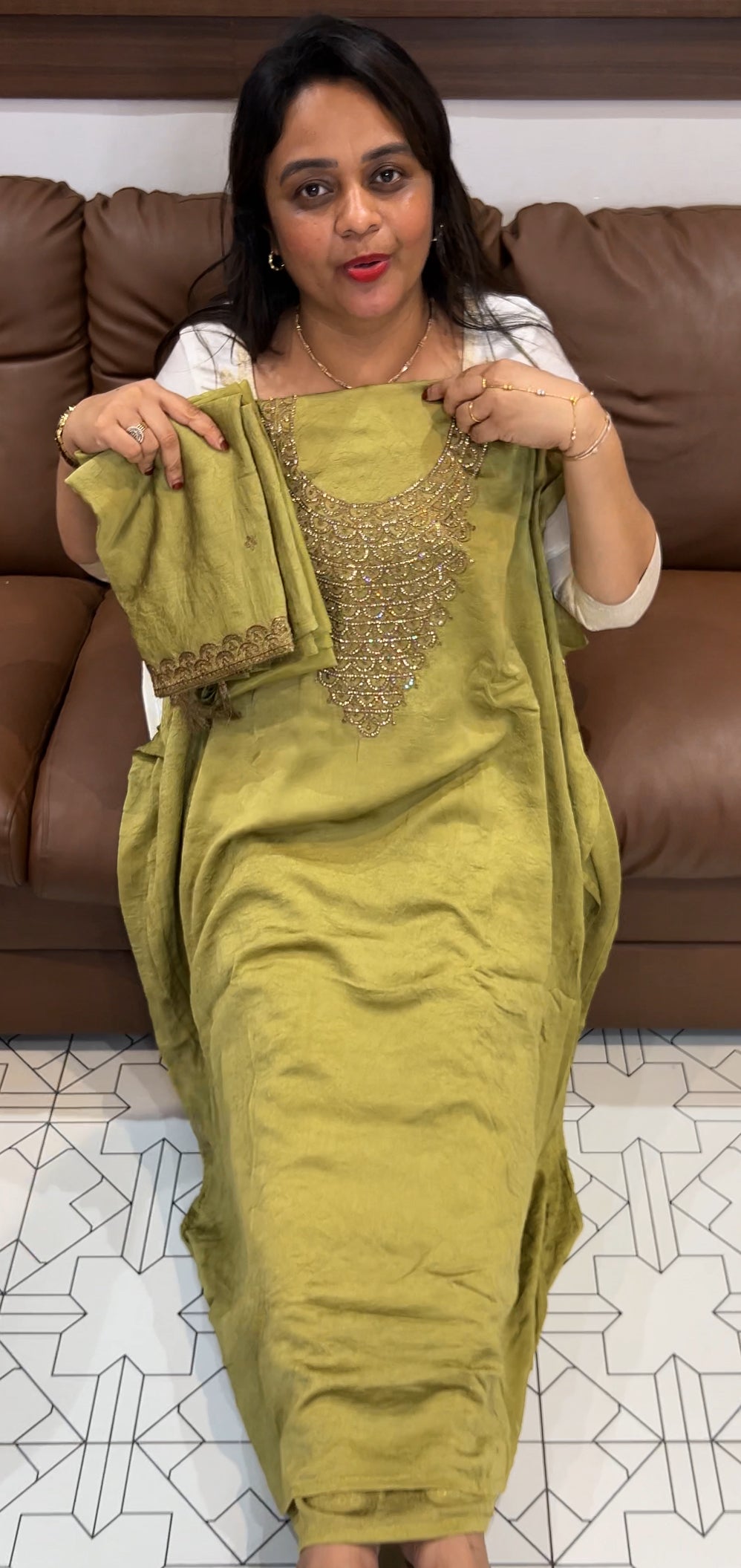 SEMI RAW SILK UNSTITCHED SALWAR SUITS -  IHA 24278