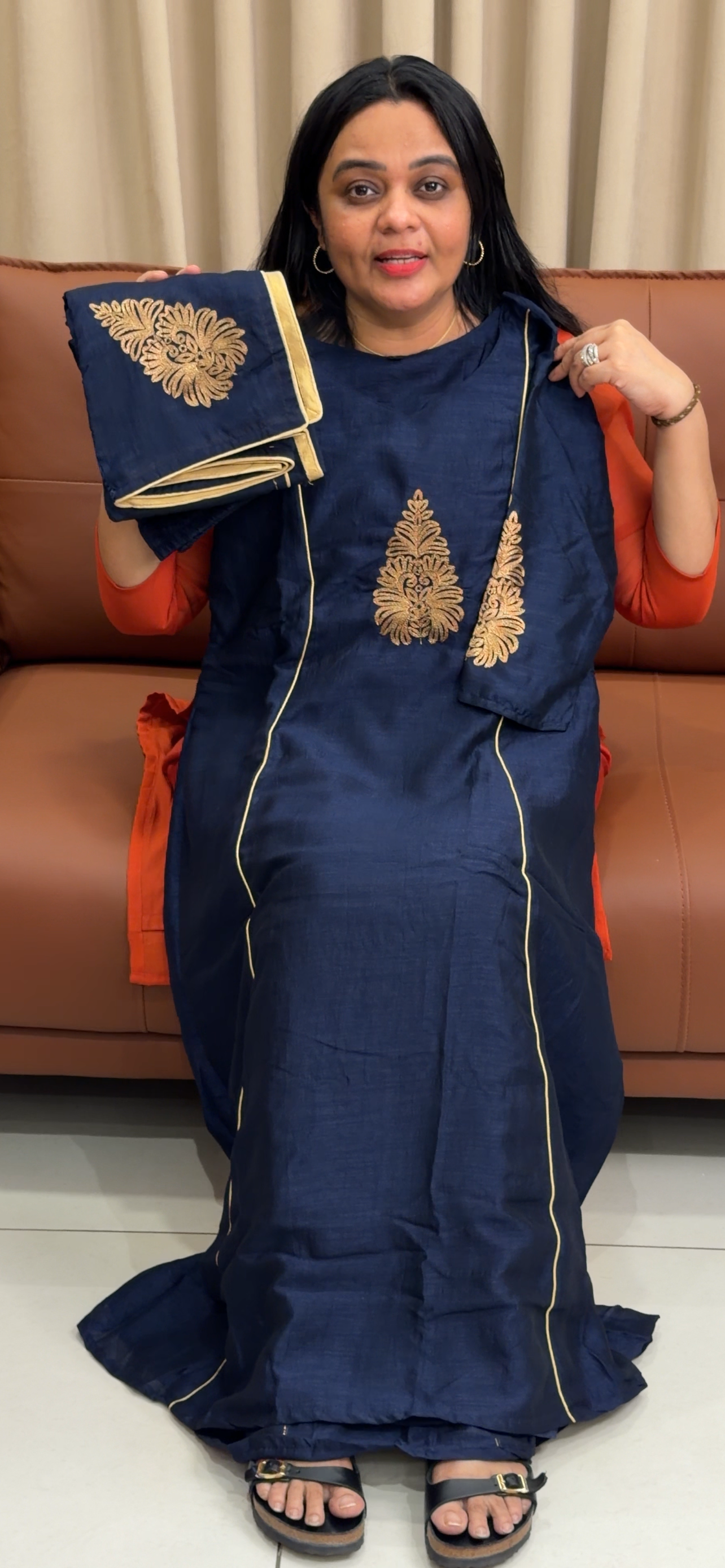 SEMI RAW TOP, BOTTOM AND DUPATTA - IHA 35220