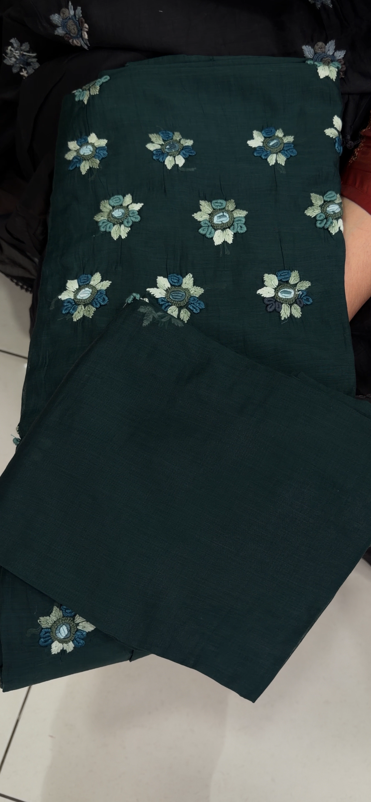 MALAI CHANDERI UNSTITCHED SALWAR SUITS - IHA 34707