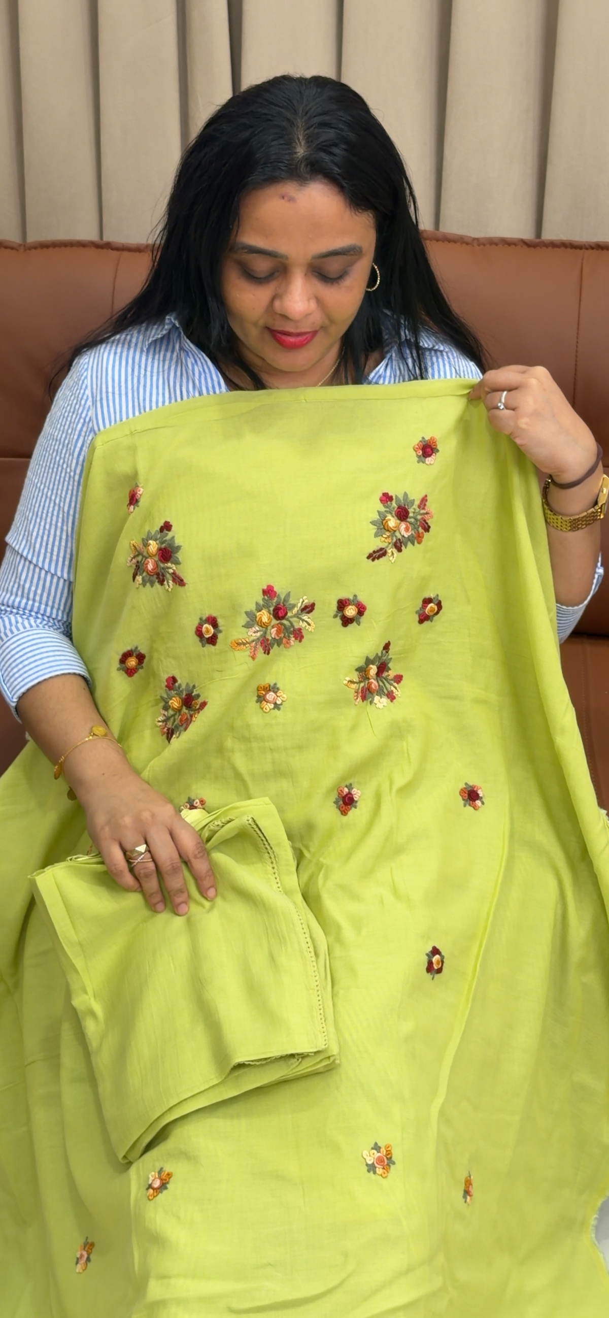 MALAI CHANDERI UNSTITCHED SALWAR SUITS - IHA 35939
