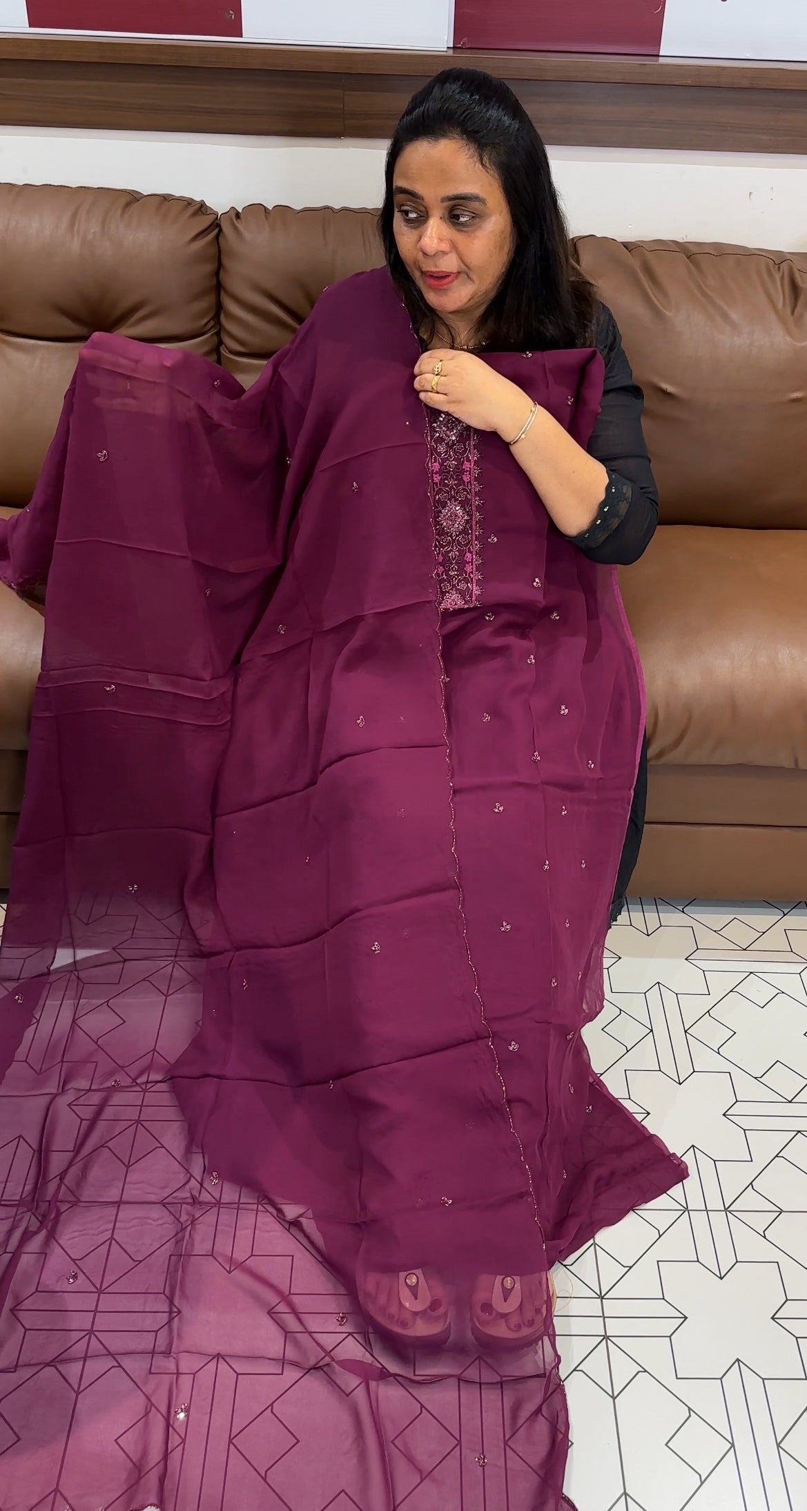 VISCOSE GEORGETTE UNSTITCHED SALWAR SUITS - IHA 27973