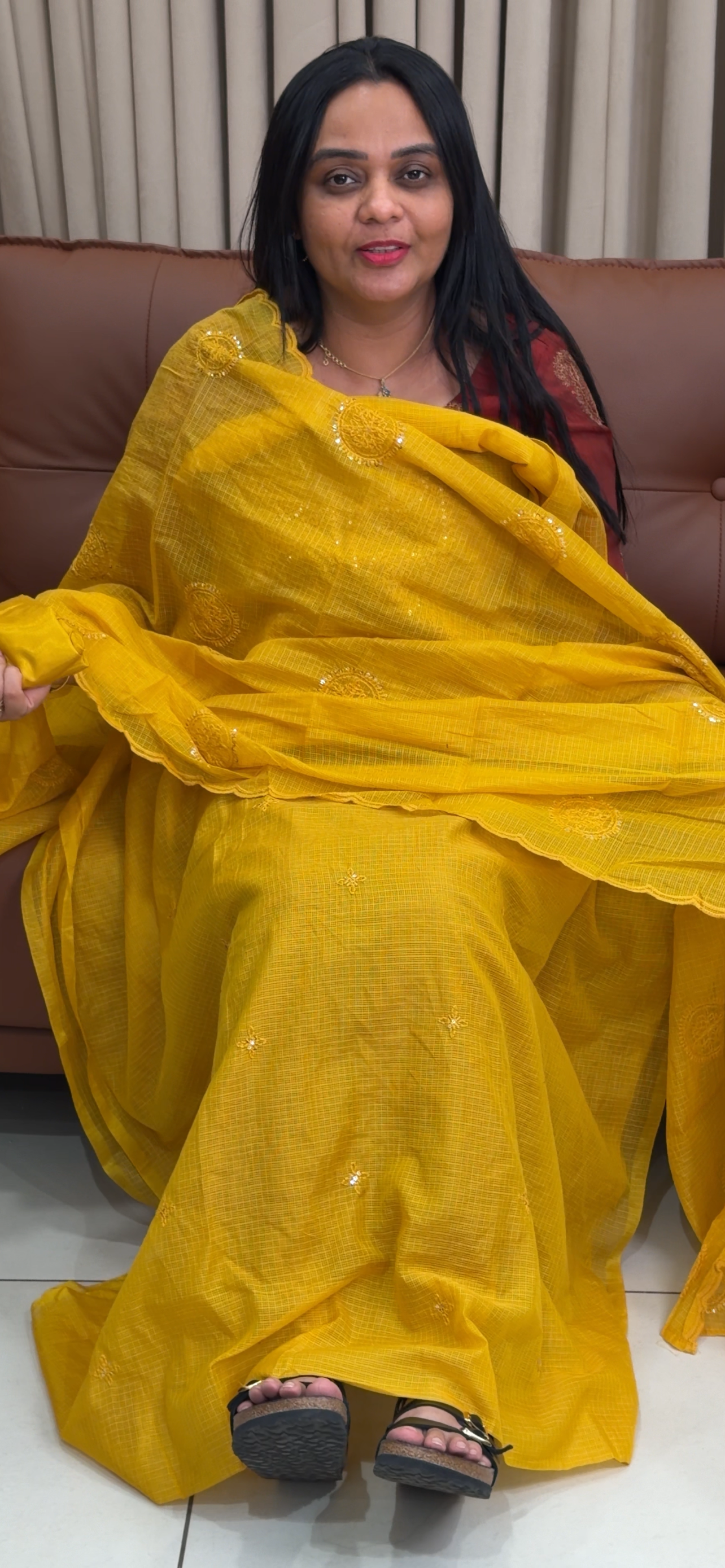 SILKY KOTA UNSTITCHED SALWAR SUITS - IHA 34706