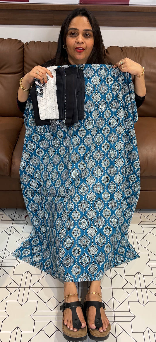 AJRAKH PRINTED UNSTITCHED SALWAR SUITS - IHA 22439