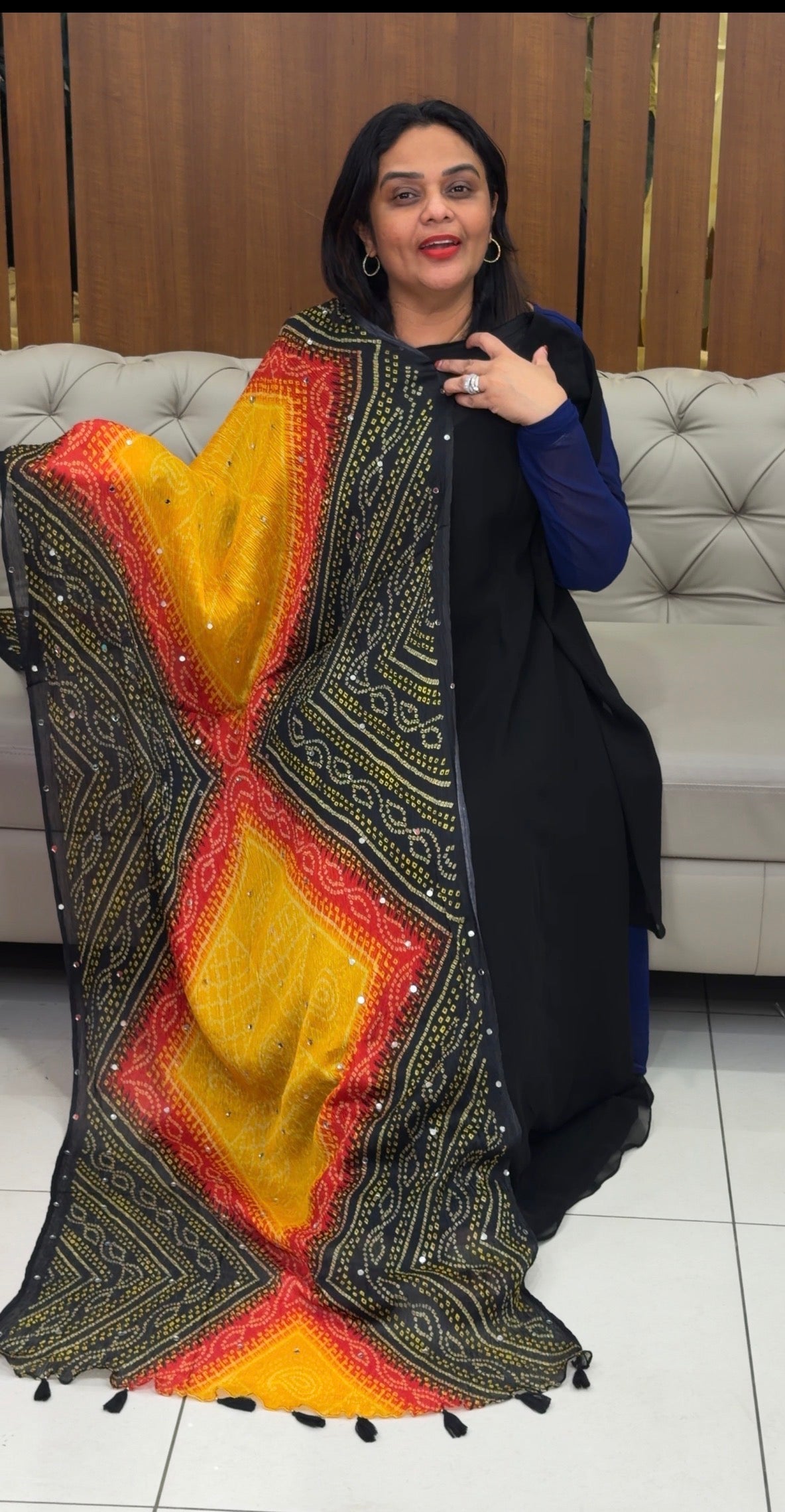 IHA'S IN-HOUSE GEORGETTE ALINE TOP AND DUPATTA - IHA 32308