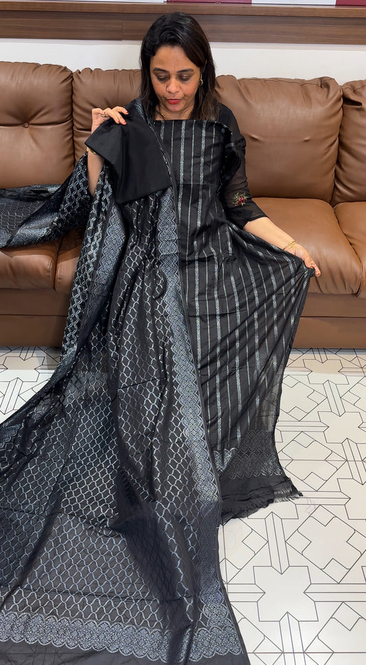 BANARASI UNSTITCHED SALWAR SUITS - IHA 24811