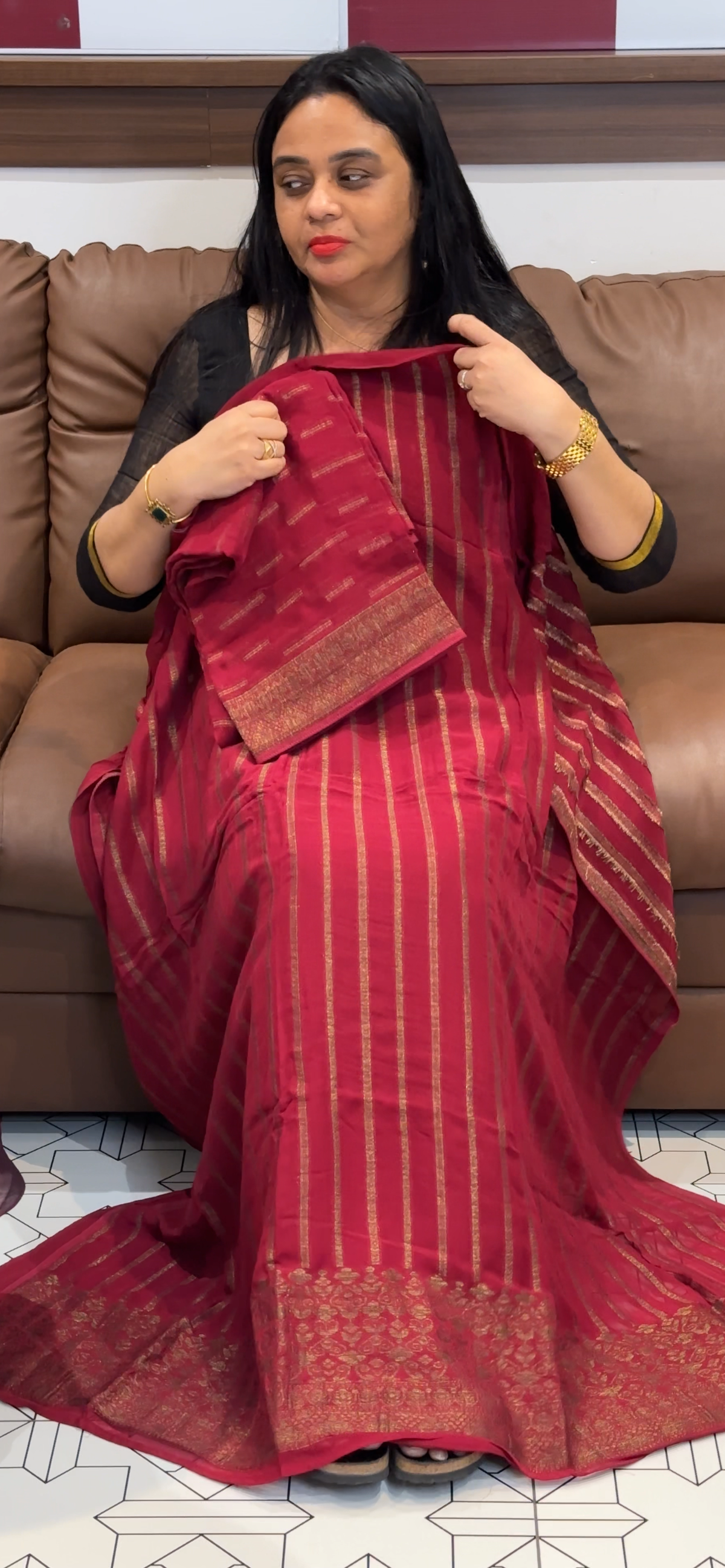 VISCOSE GEORGETTE UNSTITCHED SALWAR SUITS - IHA 35512