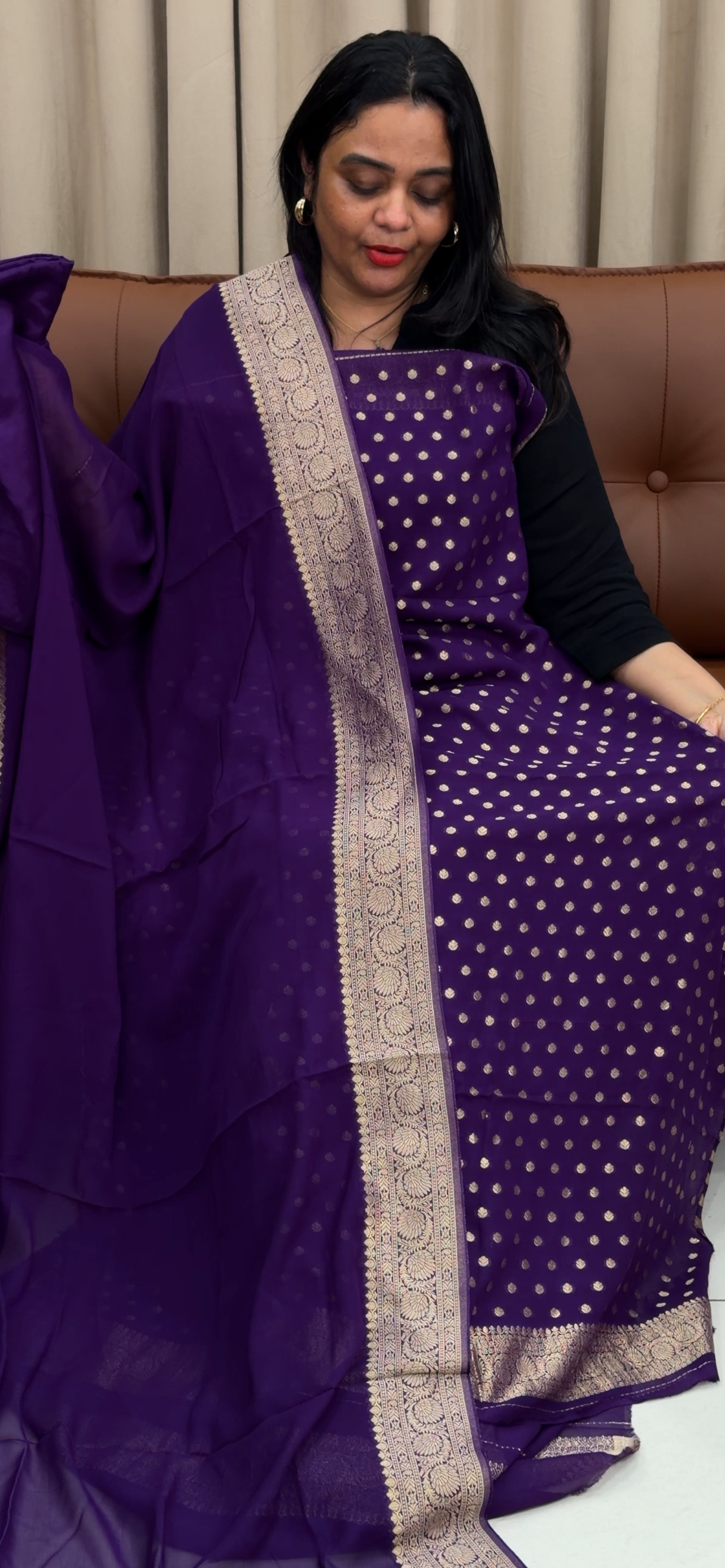 VISCOSE GEORGETTE UNSTITCHED SALWAR SUITS - IHA 33456