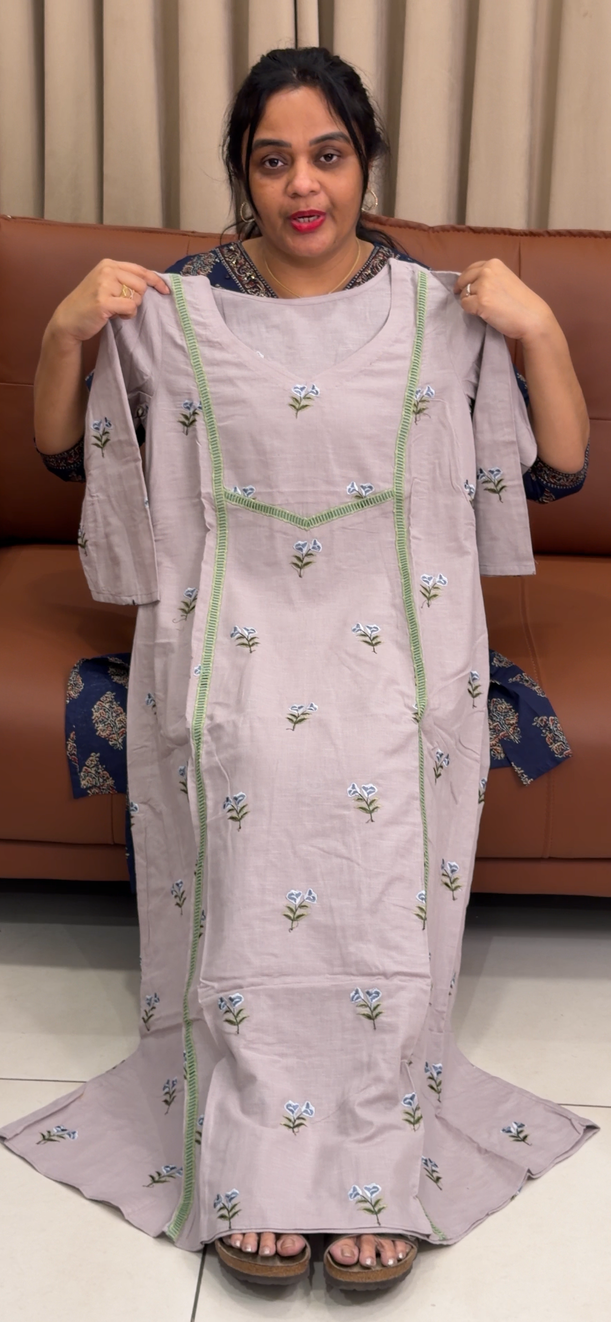 IHA'S IN-HOUSE COTTON LINEN LONG TOPS - IHA 36105