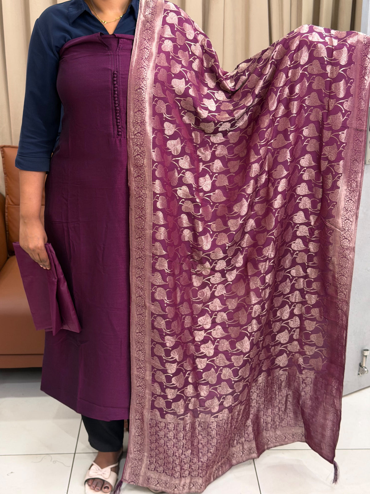 SEMI RAW SILK UNSTITCHED SALWAR SUITS - IHA 35839